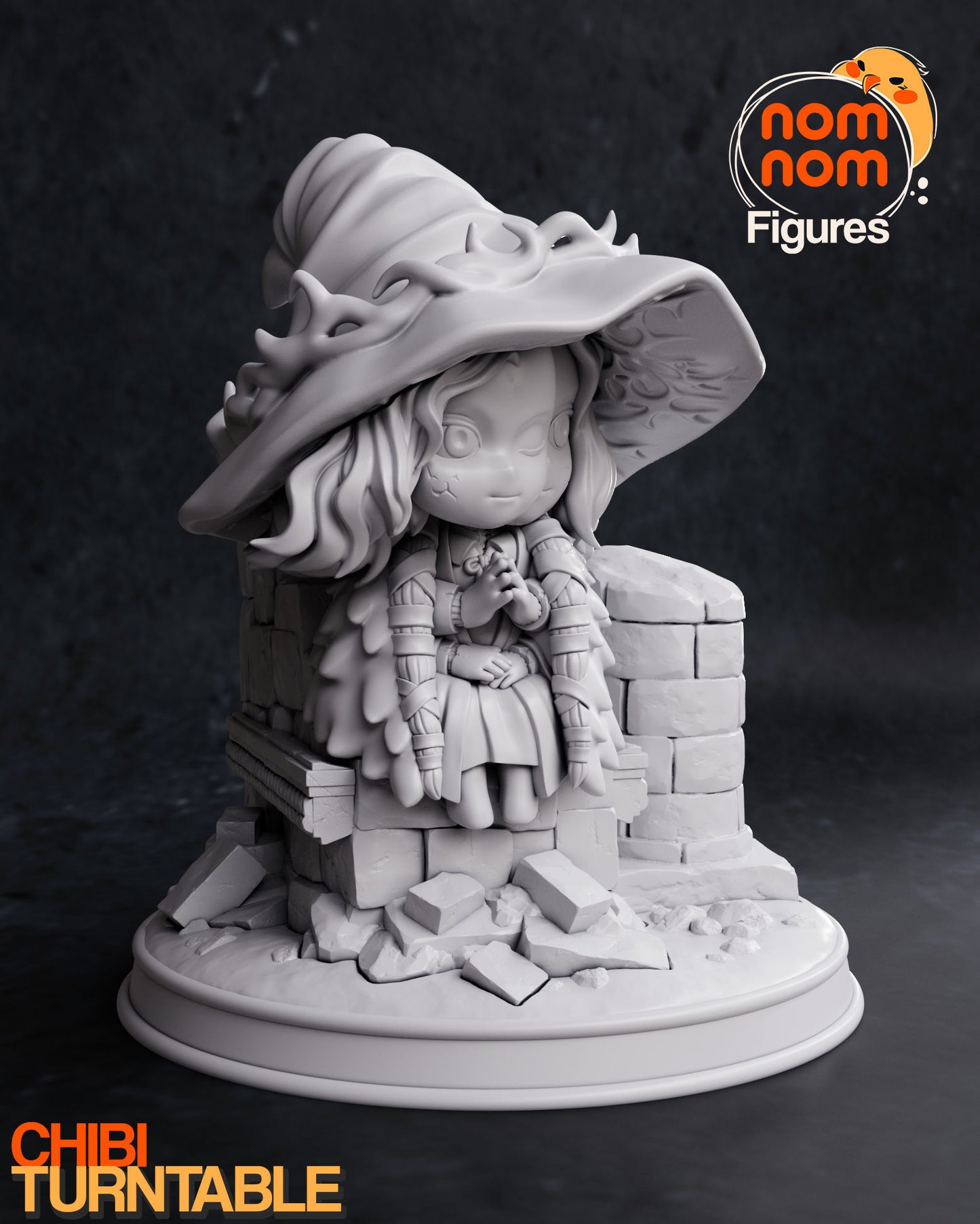 Chibi Ranni | 3" Resin Model Kit | DIY Elden Ring Goddess of the Dark Moon