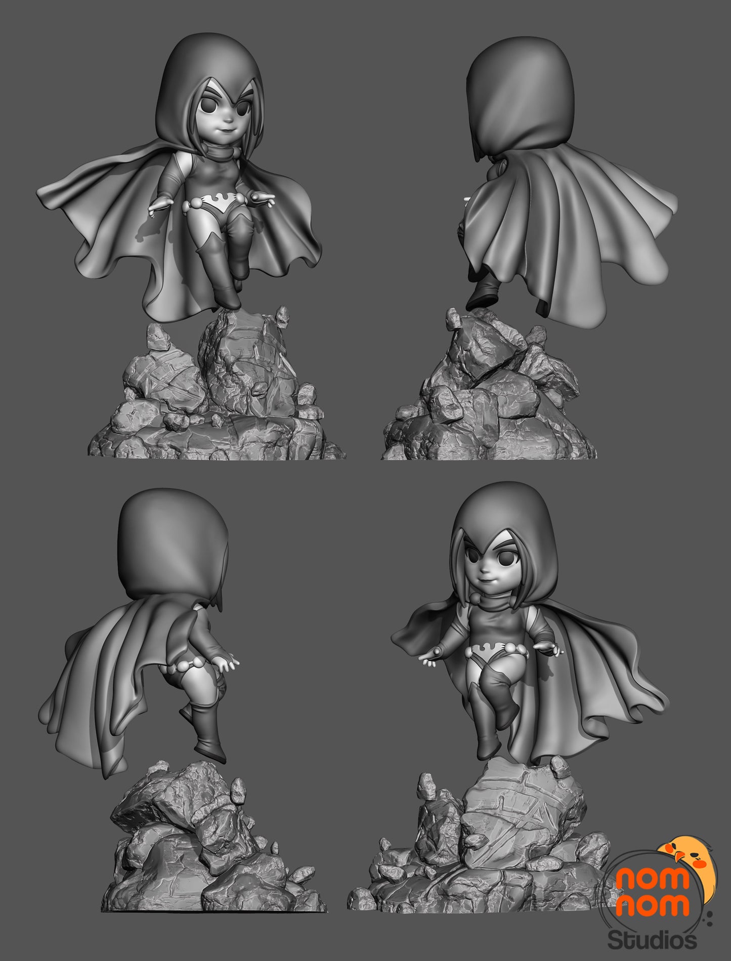 Chibi Raven | 2" Resin Model Kit | DIY Teen Titans Sorceress