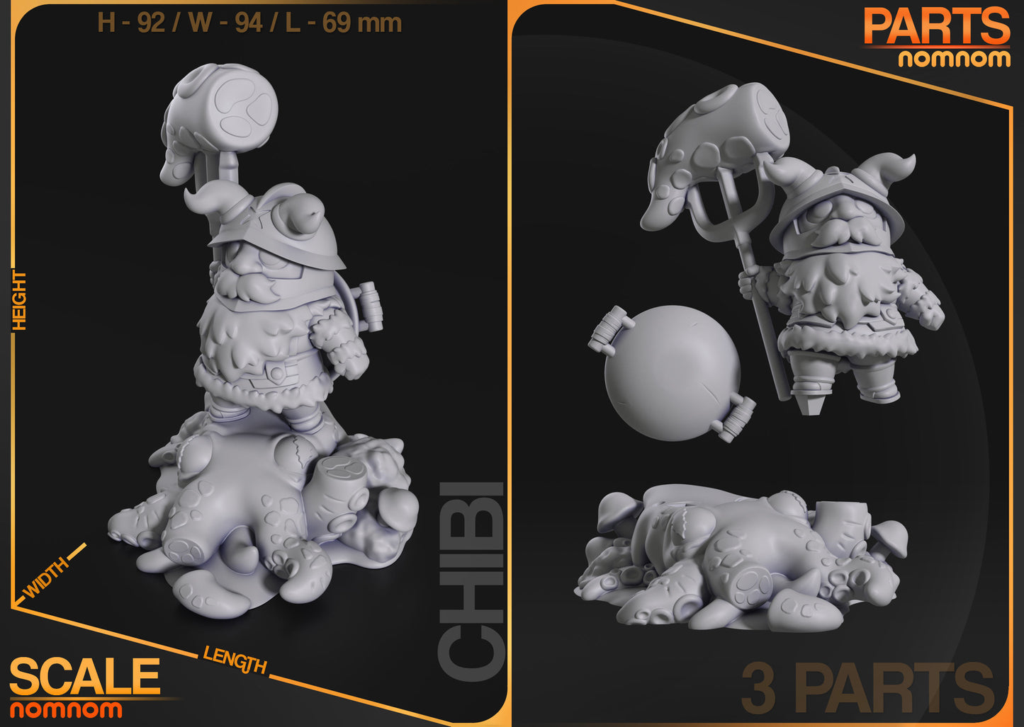 Chibi Dungeon Meshi Set | 4 Resin Model Kits | DIY DND Fantasy Adventure Party