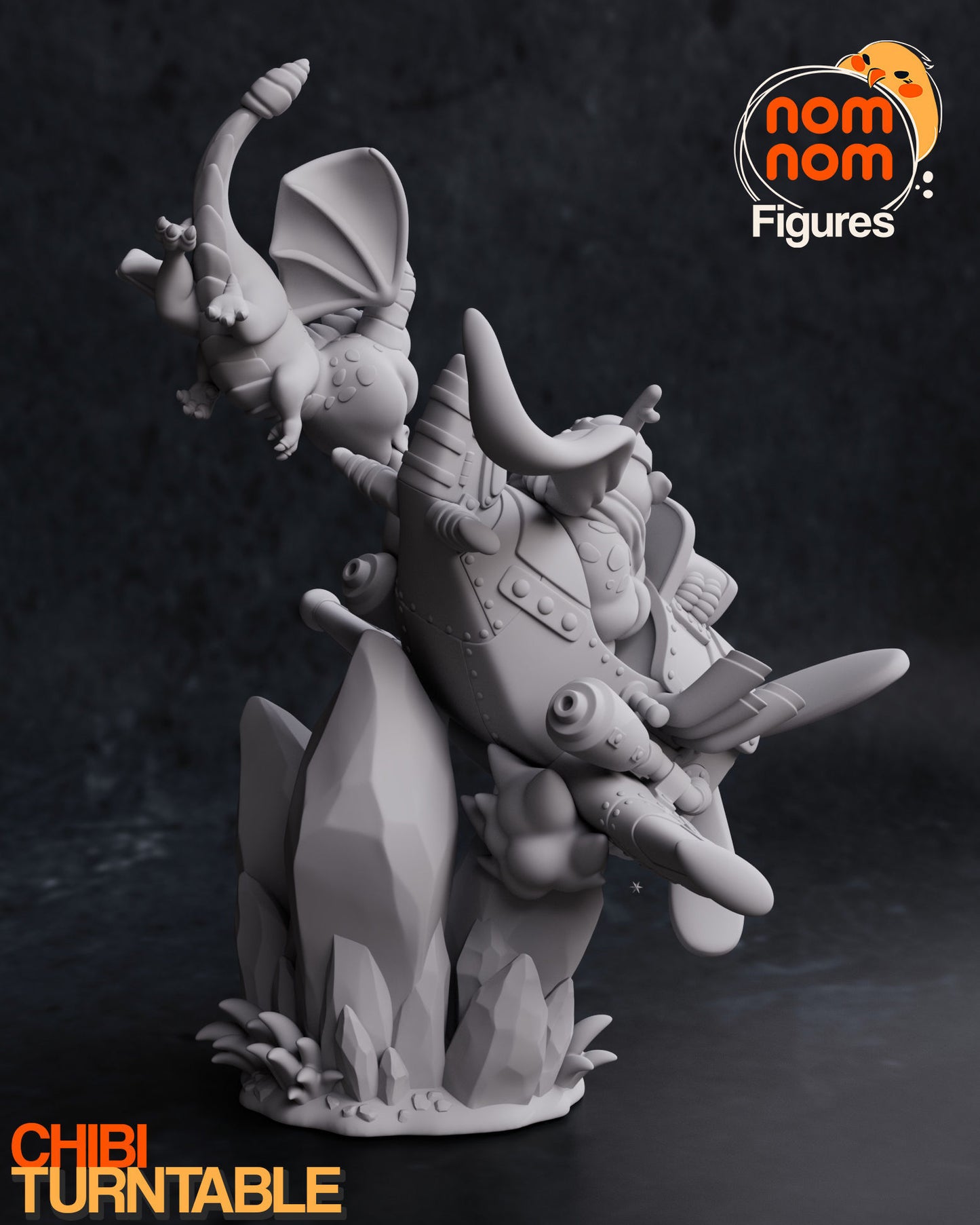 Chibi Spyro | 5.5" Resin Model Kit | DIY Spyro & Sgt. Byrd Fight Scene