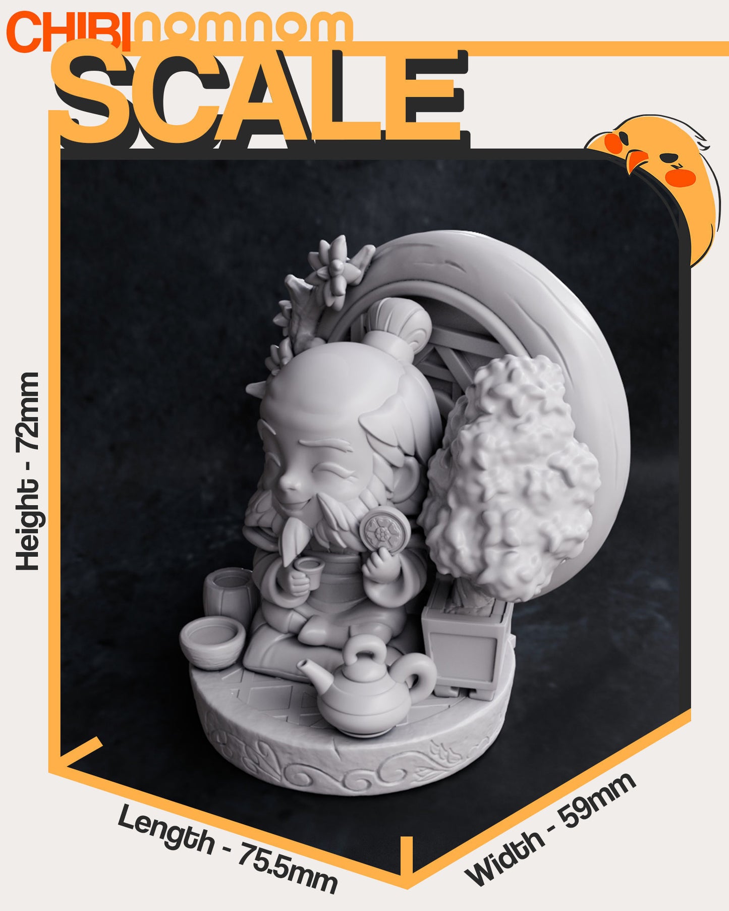Chibi Uncle Iroh | 3" Resin Model Kit | DIY Avatar The Last Airbender
