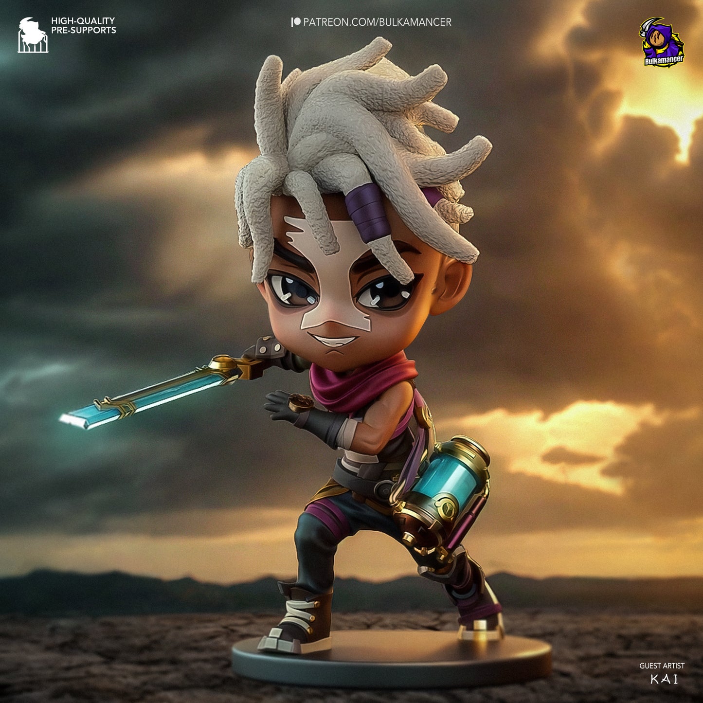 Chibi Ekko | 4-Inch Resin Model Kit | DIY League of Legends Arcane Time-Bender