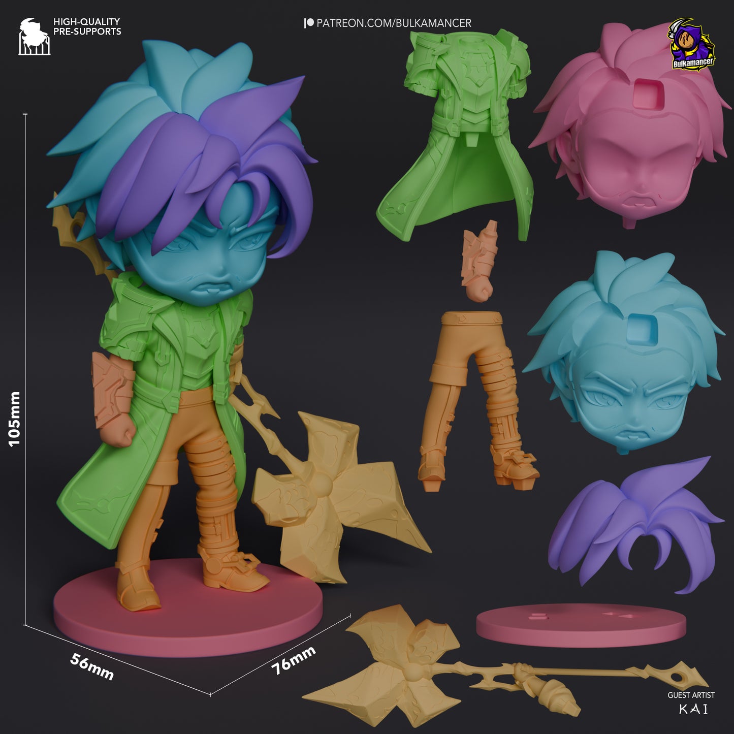 Chibi Jayce | 4-Inch Resin Model Kit | DIY League of Legends Arcane Inventor