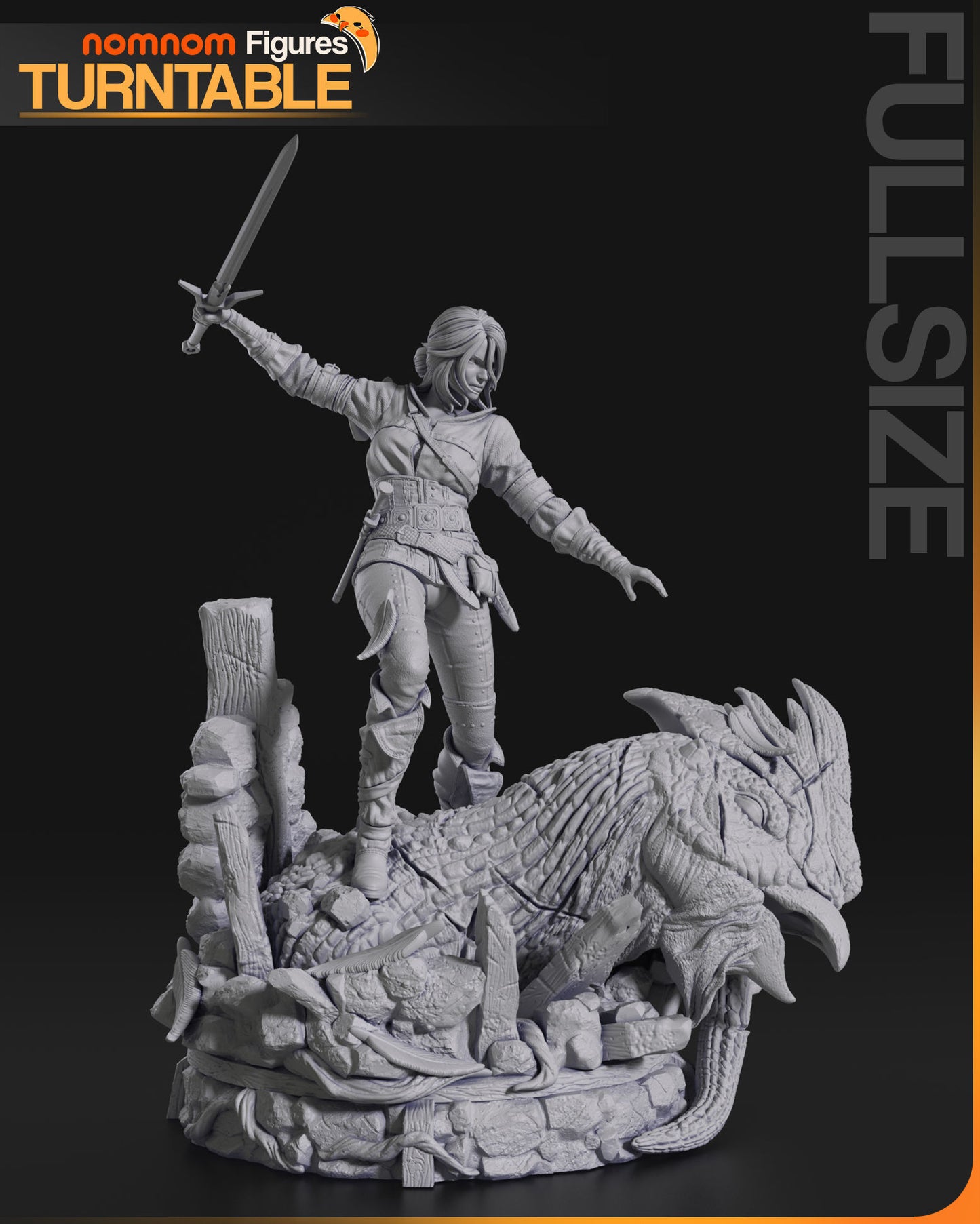 Ciri | Resin Model or Bust Kit | DIY Witcher Elder Blood Princess and Swordfighter