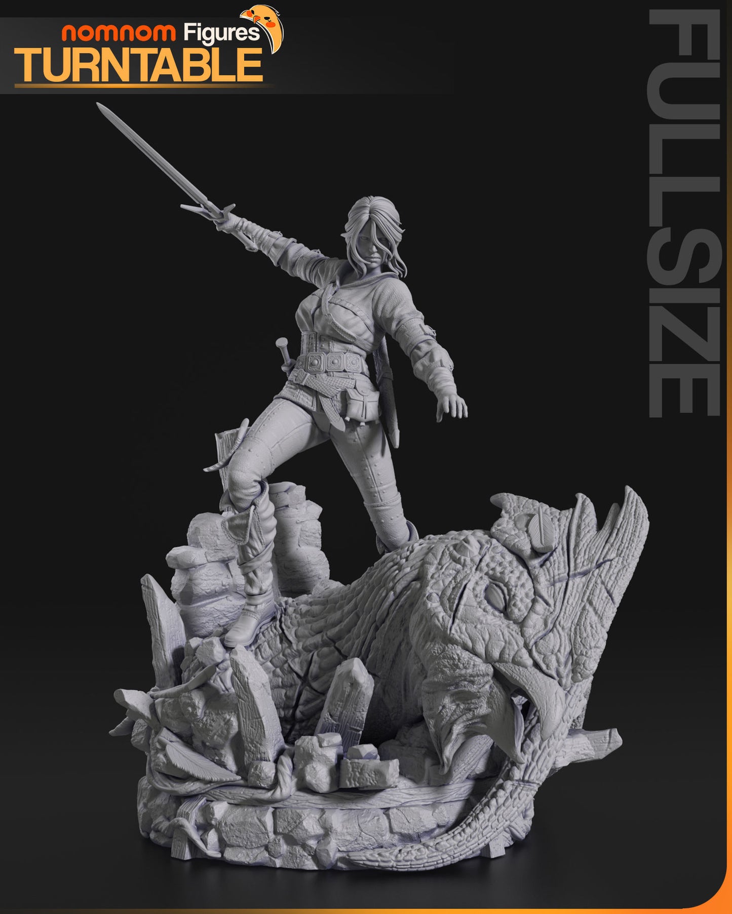 Ciri | Resin Model or Bust Kit | DIY Witcher Elder Blood Princess and Swordfighter