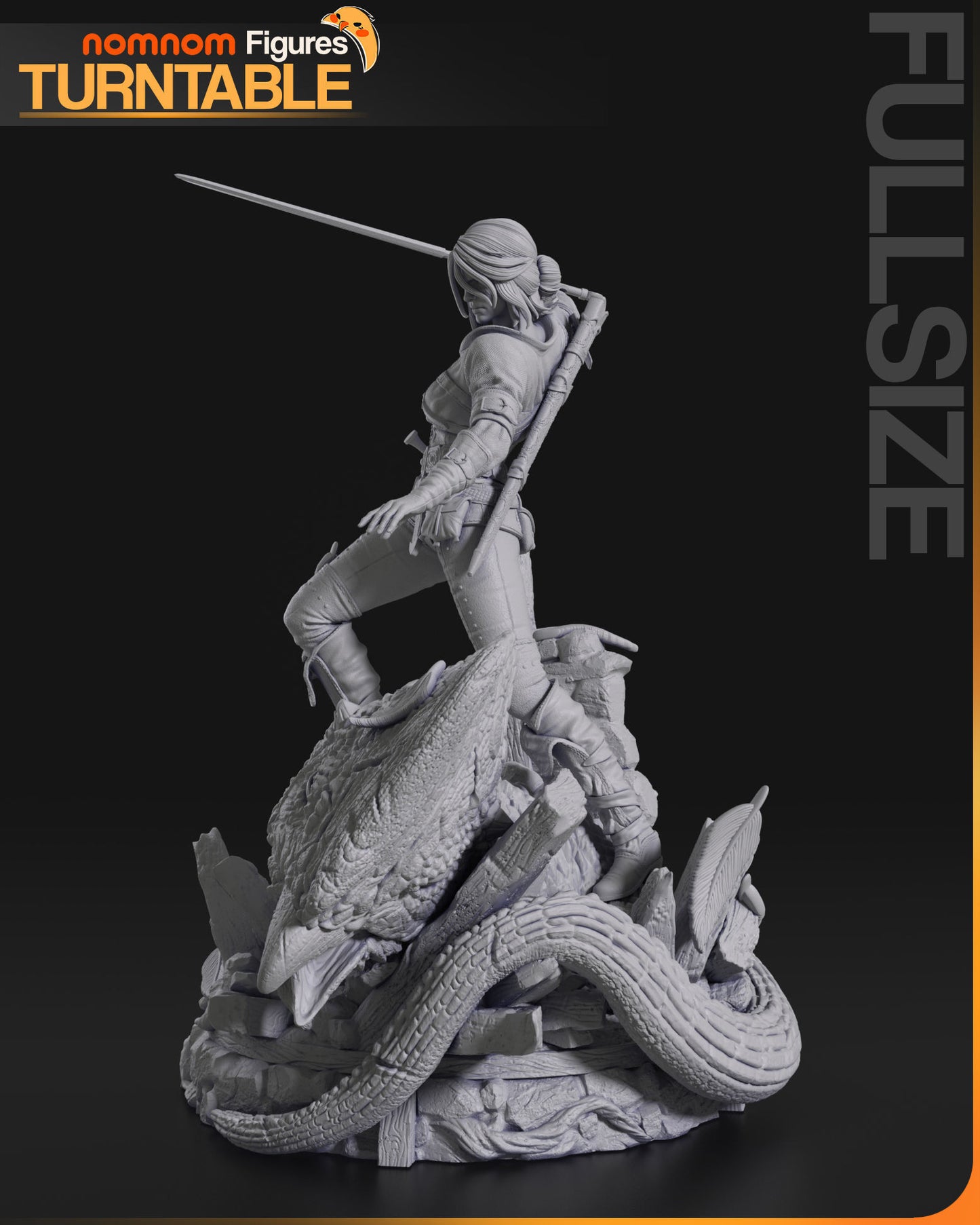 Ciri | Resin Model or Bust Kit | DIY Witcher Elder Blood Princess and Swordfighter