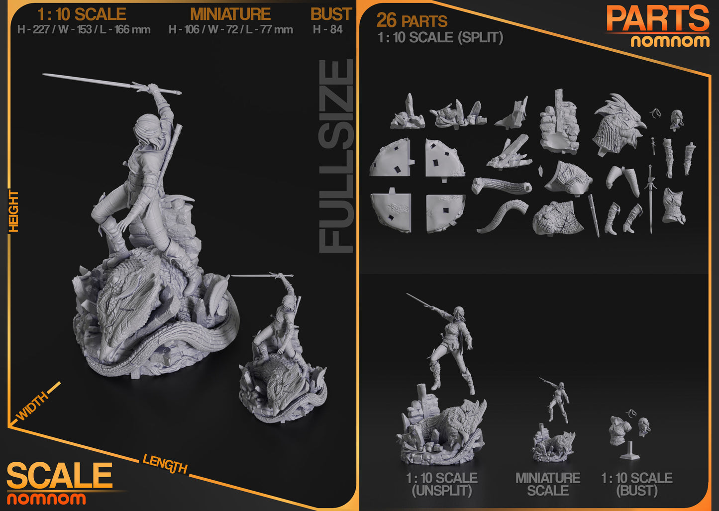 Ciri | Resin Model or Bust Kit | DIY Witcher Elder Blood Princess and Swordfighter