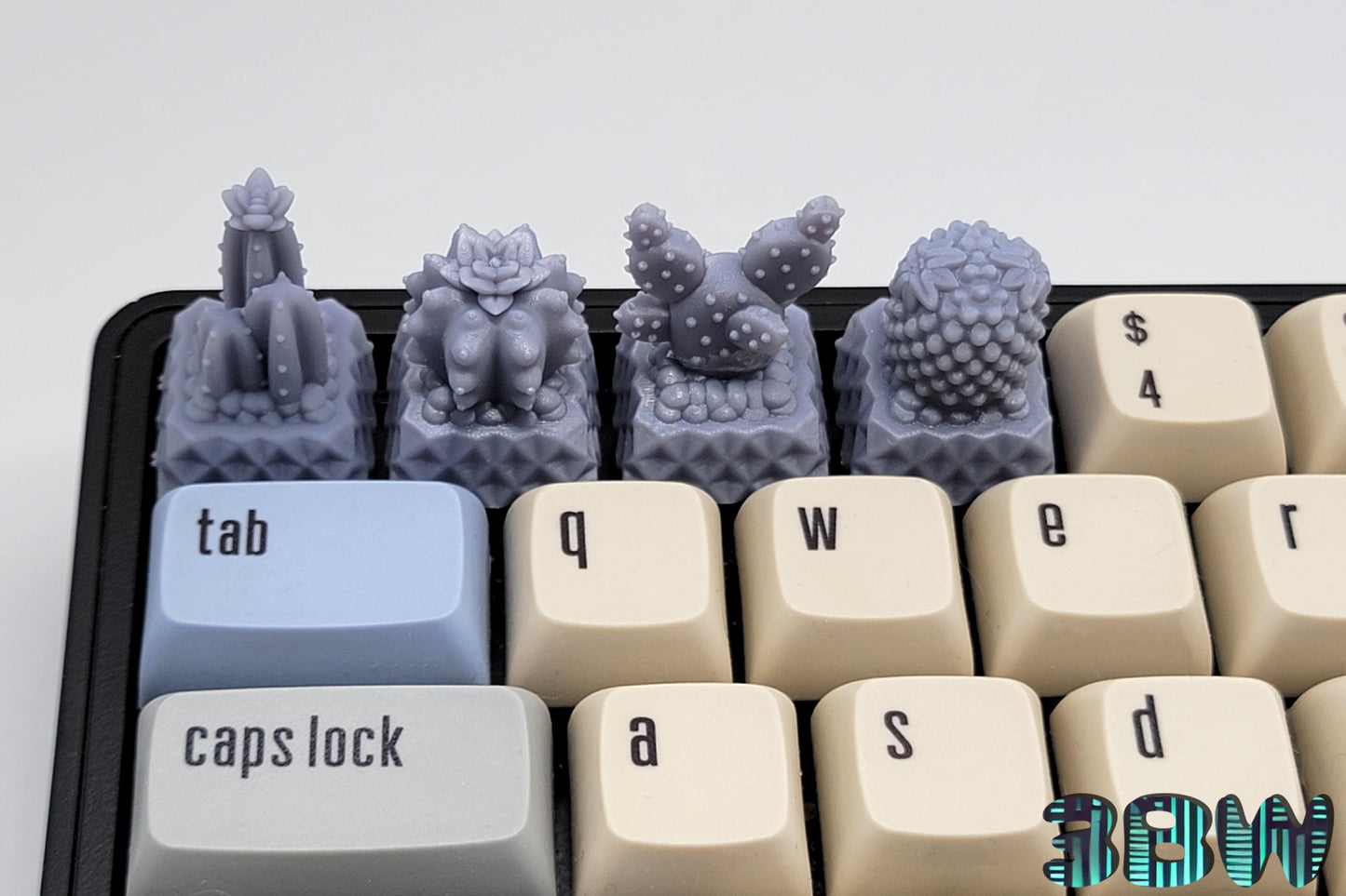 Cactus Keycap Set | Unpainted Resin Artisan Caps | Cherry MX | Succulents