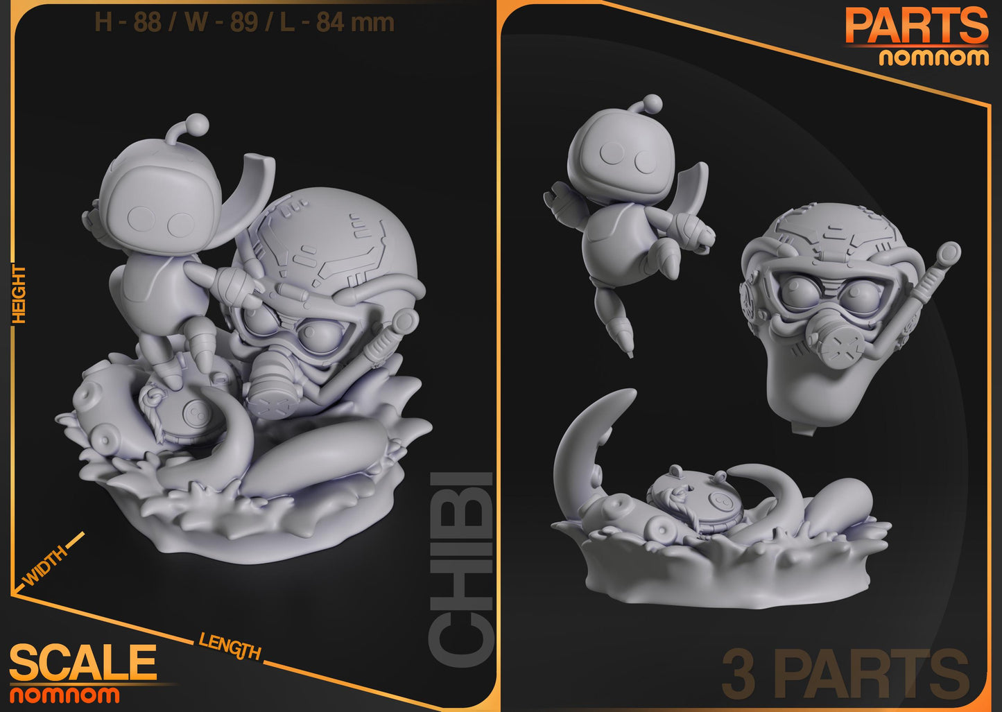 Astro Bot vs Waco Taco Battle Diorama | 3.5-Inch Resin Model Kit | DIY Model Kit