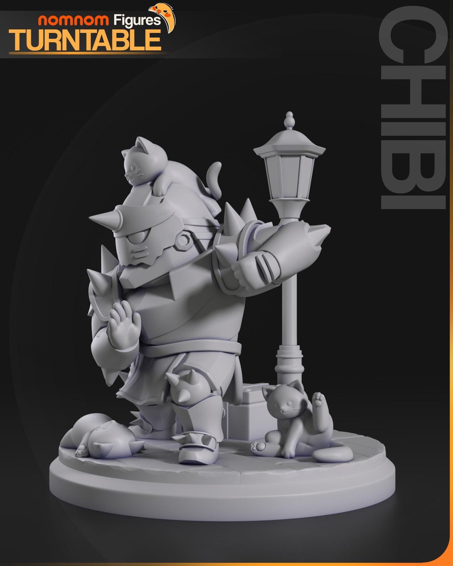 Chibi Alphonse Elric | 3-Inch Resin Model Kit | DIY Fullmetal Alchemist Cat Swarm Scene