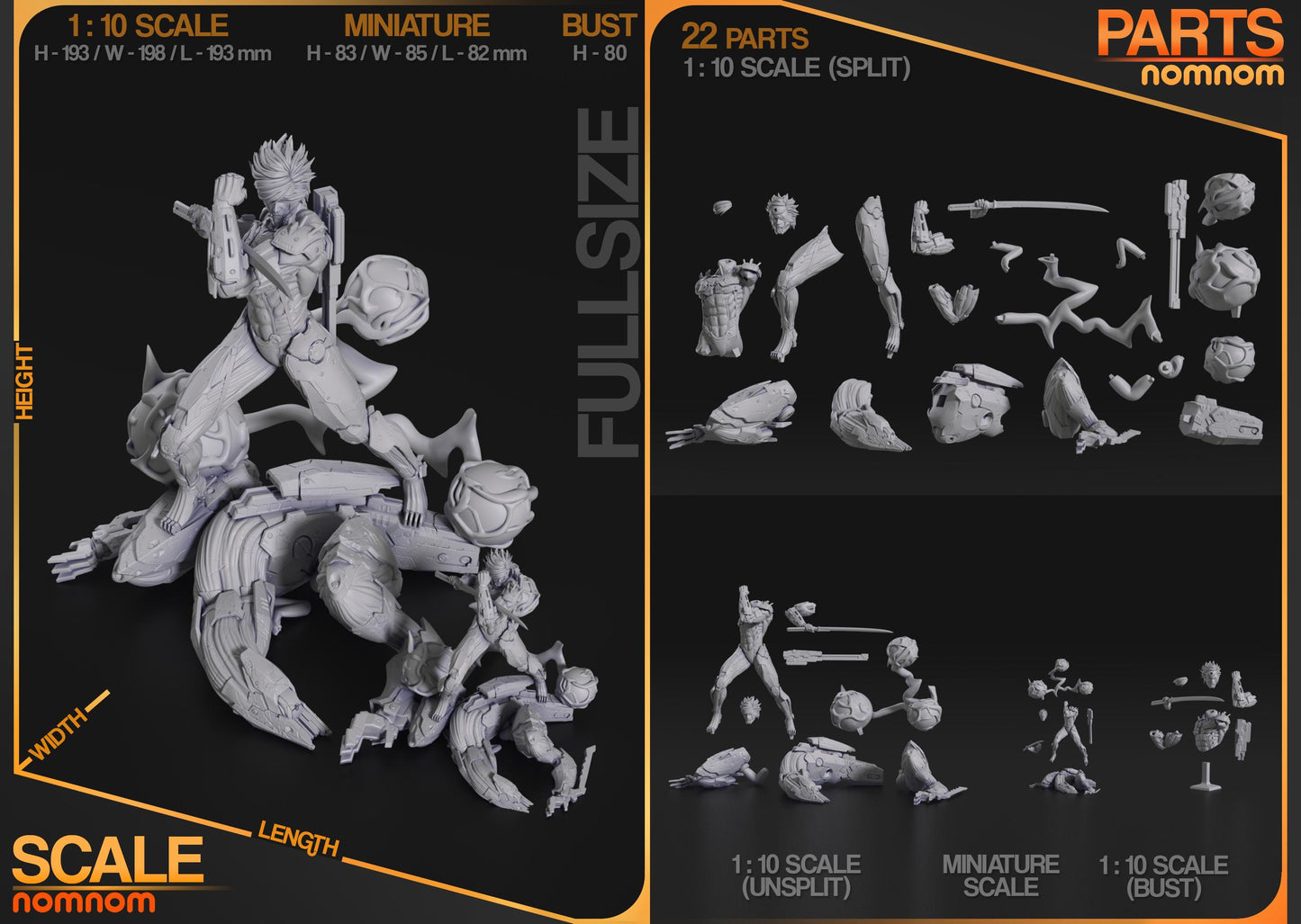 Raiden Bust | 3-Inch Resin Model Kit | DIY Metal Gear Solid Sword Pose