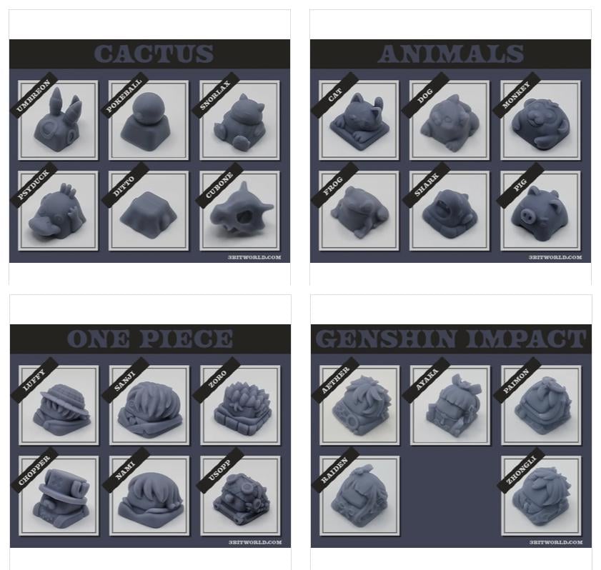 Build Your Own 4-Pack - Unpainted Resin Artisan Keycap | Cherry MX Compatible | Mix & Match