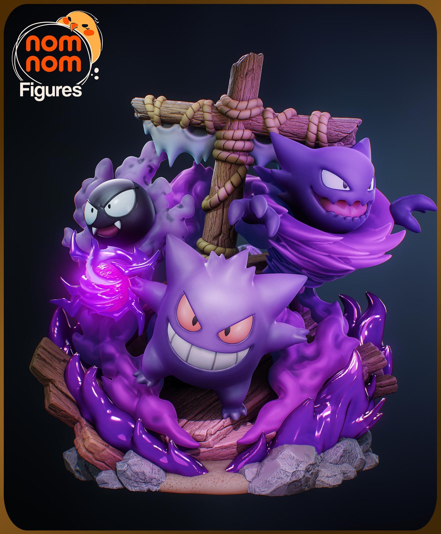 Gengar, Gastly and Haunter | 5-Inch Resin Model Kit | DIY Pirate Ship Diorama
