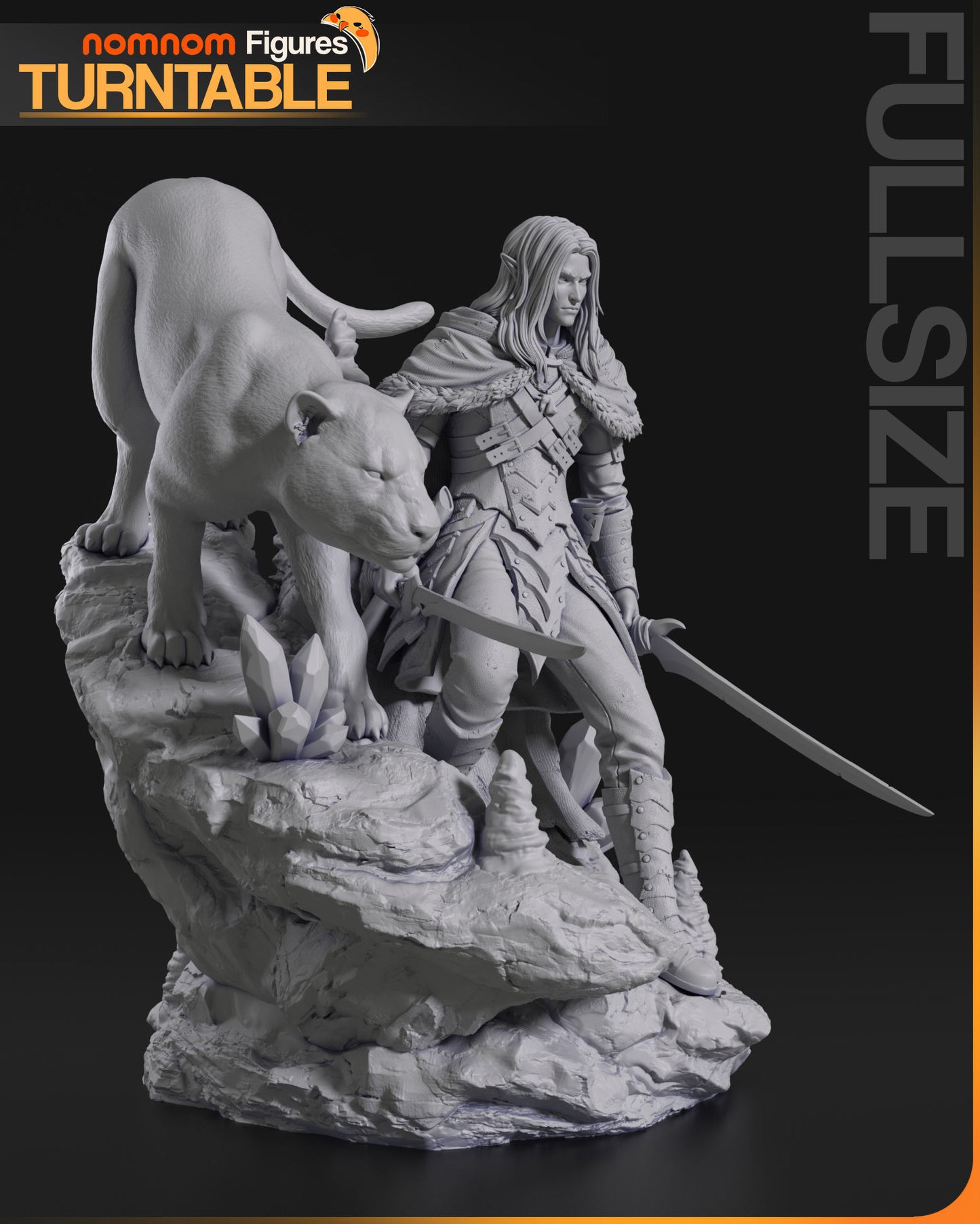 Drizzt Do'Urden | Resin Model or Bust Kit | DIY Baldur’s Gate Dark Elf Hero