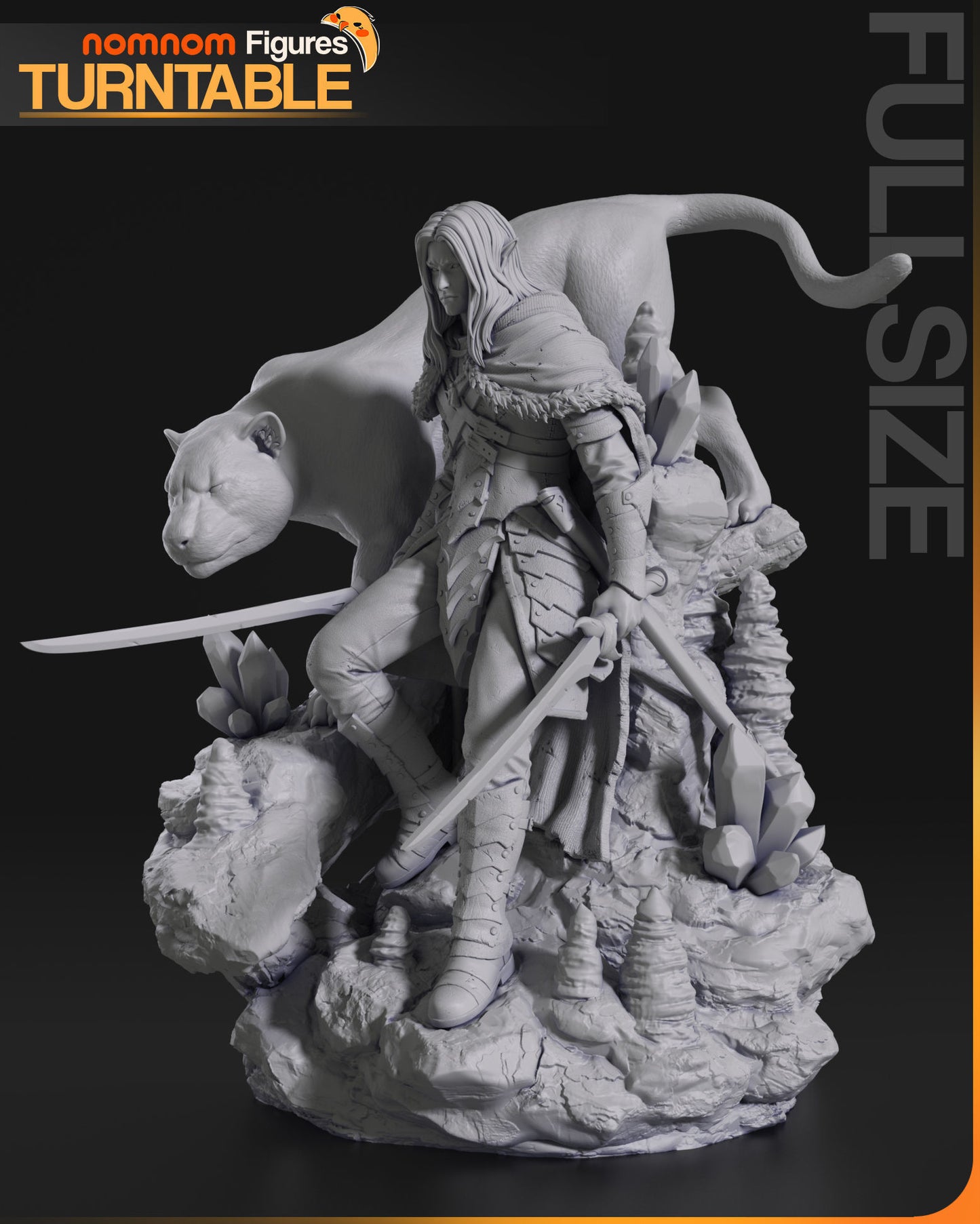 Drizzt Do'Urden | Resin Model or Bust Kit | DIY Baldur’s Gate Dark Elf Hero