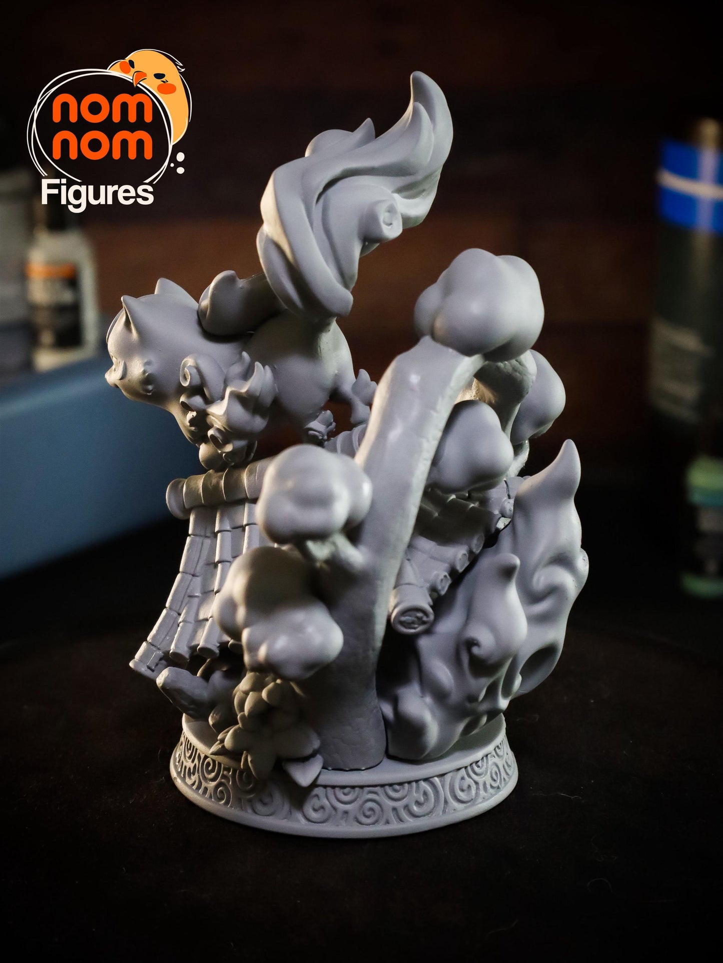 Chibi Amaterasu | 5-Inch Resin Model Kit | DIY Rooftop Pose Inspired by Okami