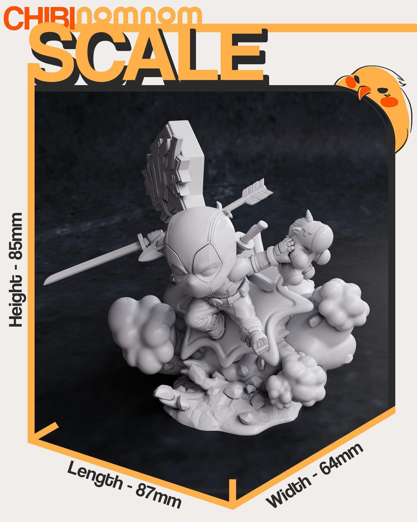 Chibi Deadpool | 3.5-Inch Resin Model Kit | DIY Merc with a Mouth Scene
