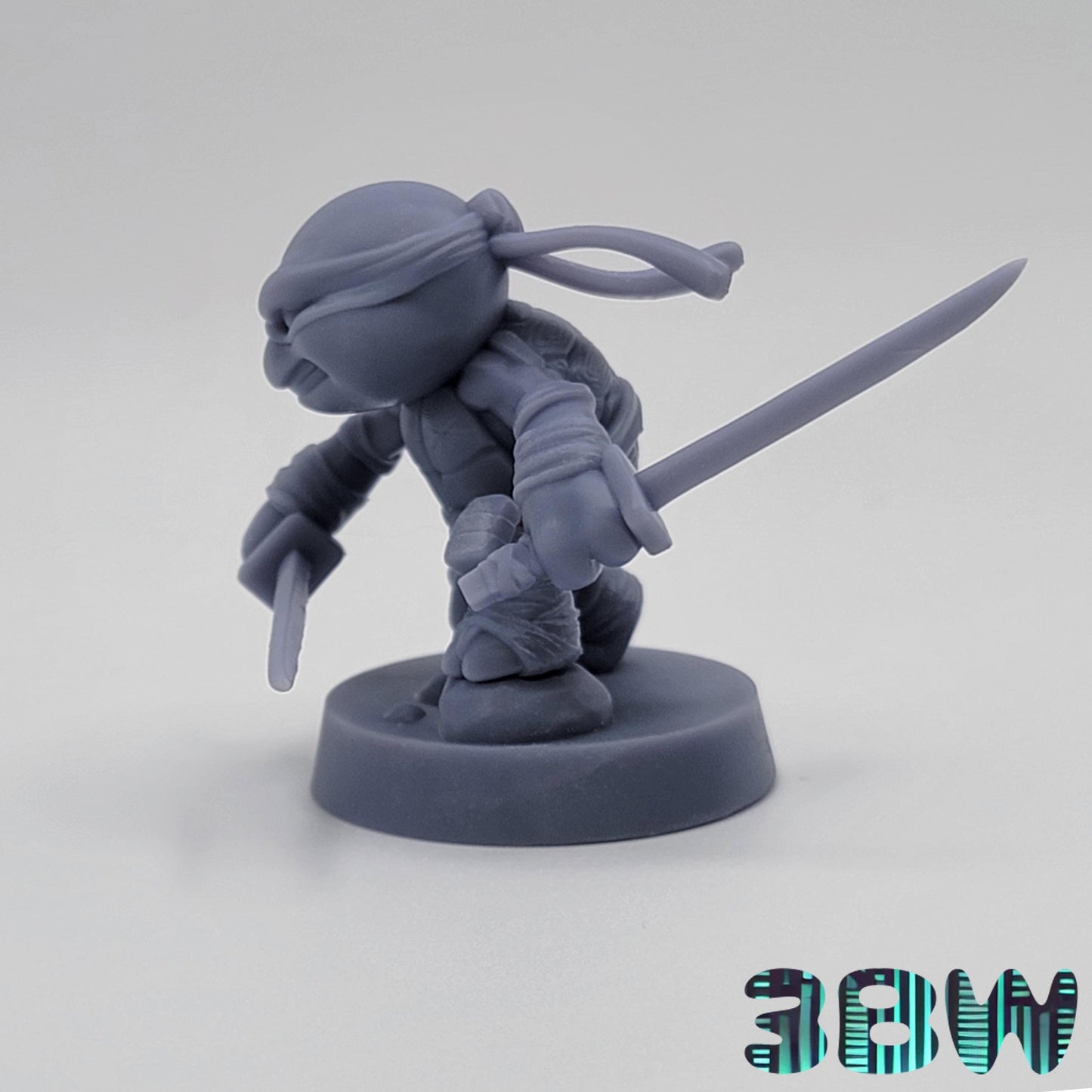 Chibi Leonardo | 2-Inch Resin Model Kit | DIY TMNT Leader Turtle with Katanas
