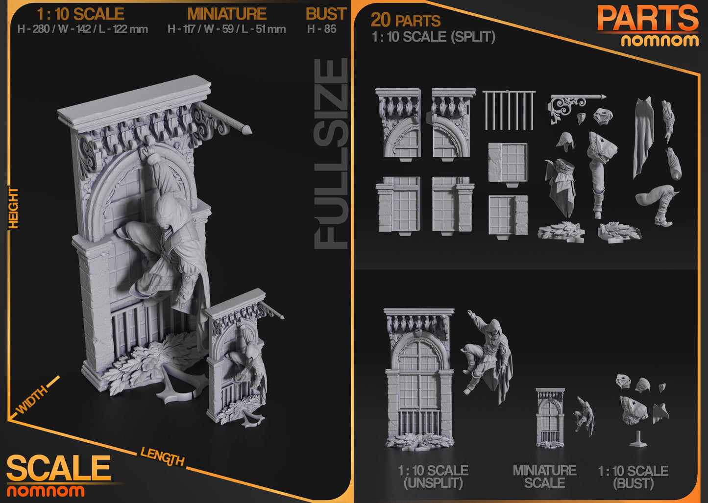 Ezio Auditore da Firenze | Resin Model or Bust Kit | DIY Assassin's Creed Master Assassin