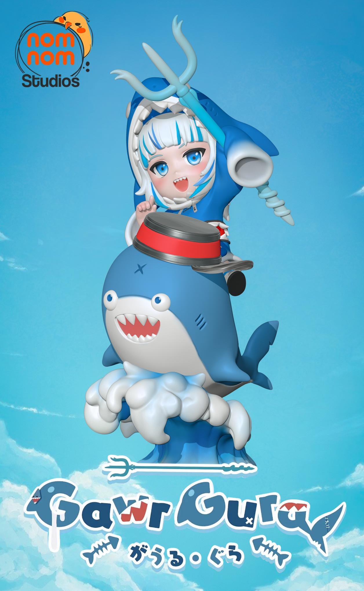 Chibi Gawr Gura | 3.5-Inch Resin Model Kit | DIY Model Kit | Shark Girl