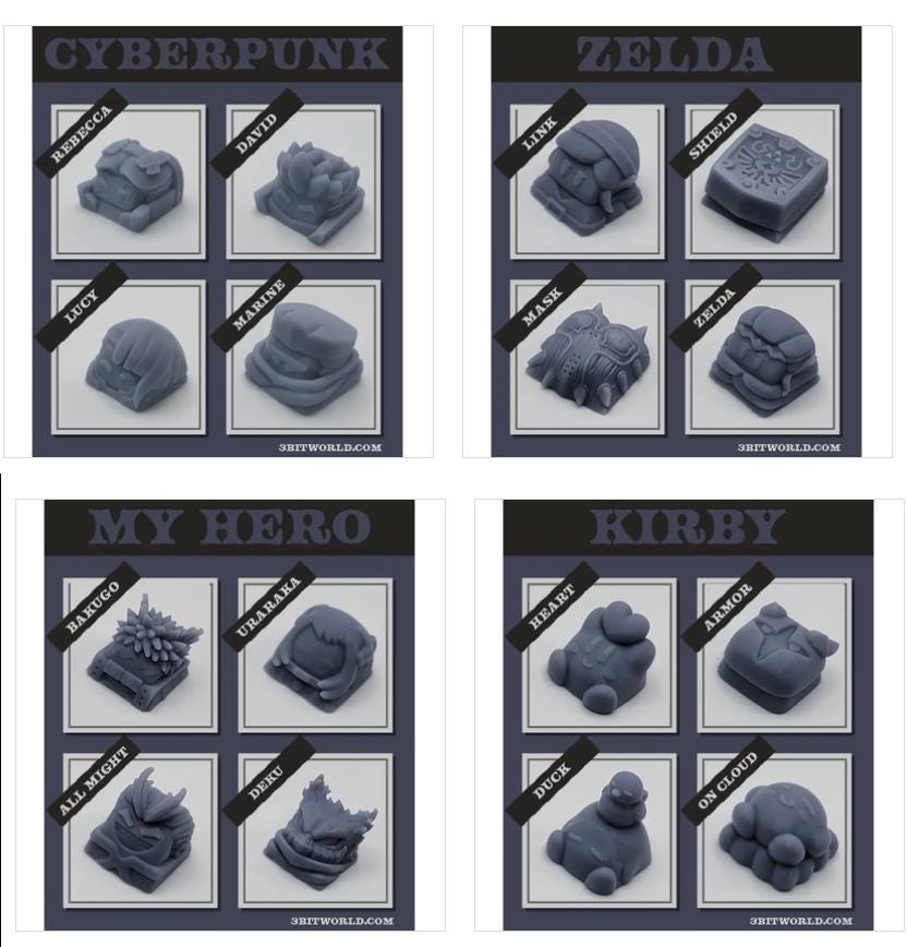 Build Your Own 4-Pack - Unpainted Resin Artisan Keycap | Cherry MX Compatible | Mix & Match