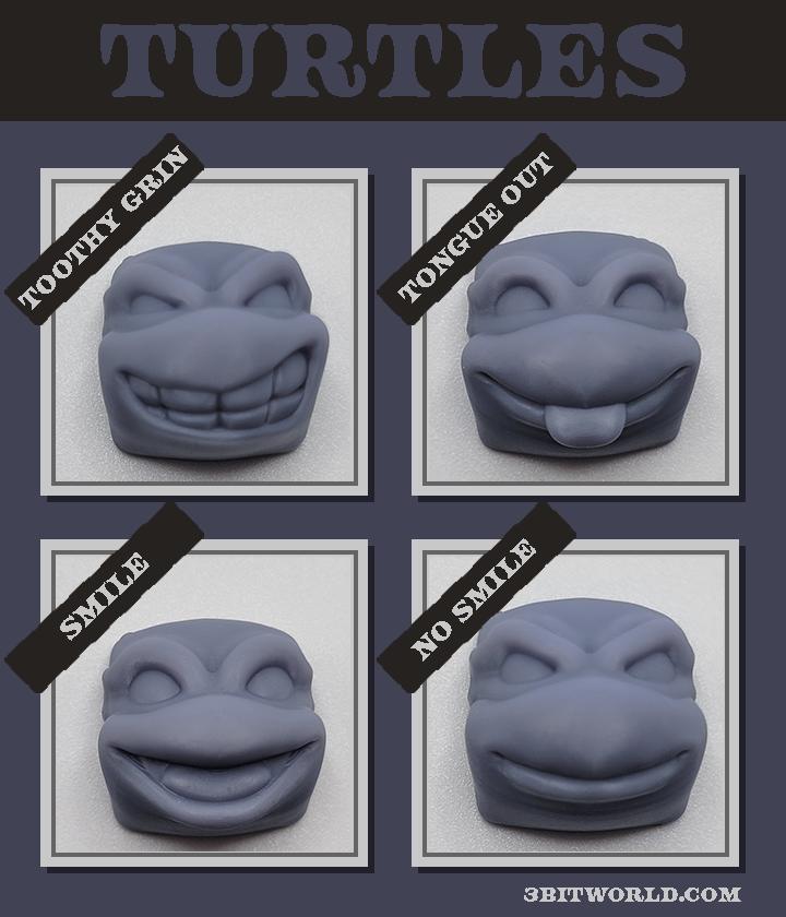 TMNT Keycap Set | Unpainted Resin Artisan Caps | Cherry MX | Leonardo, Donatello, Raphael, Michelangelo