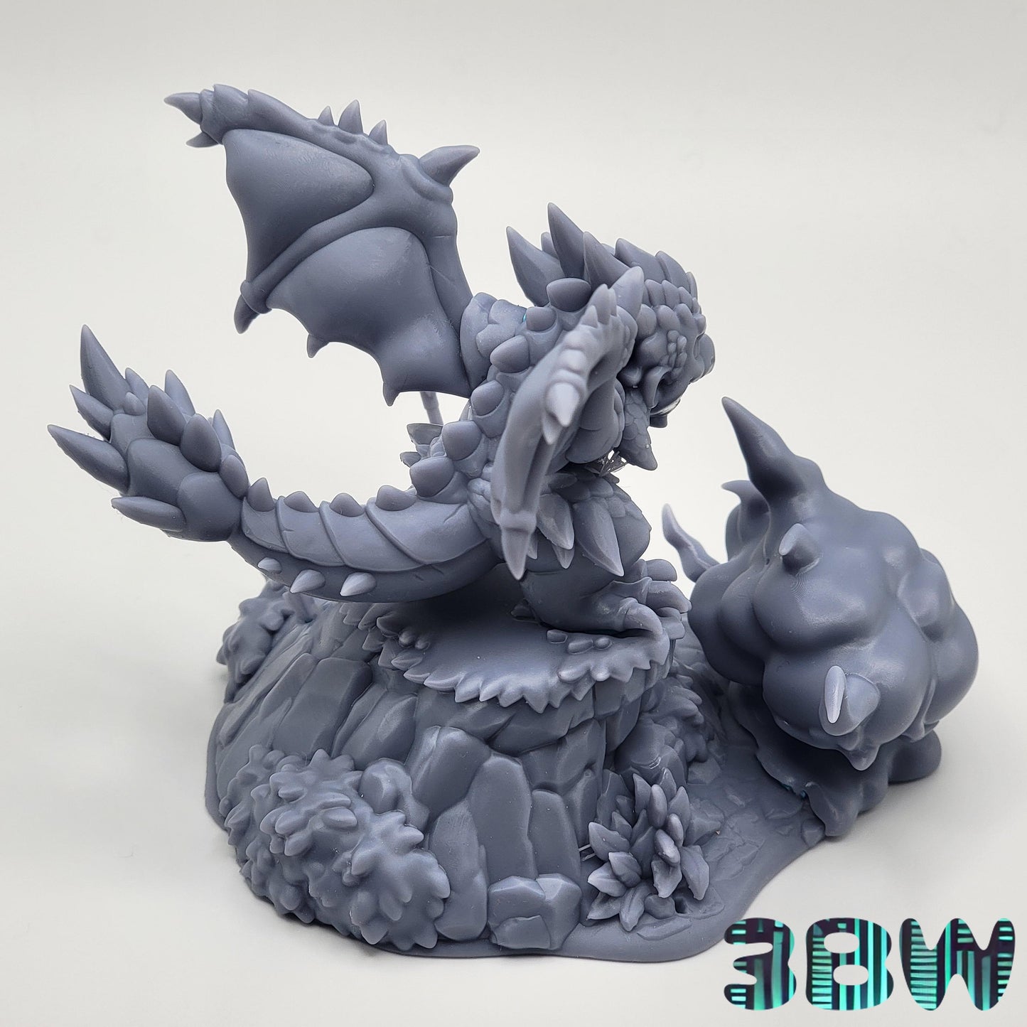 Chibi Rathalos | 3.5-Inch Resin Model Kit  | DIY Monster Hunter Fire Wyvern/Dragon Breathing Fire Scene