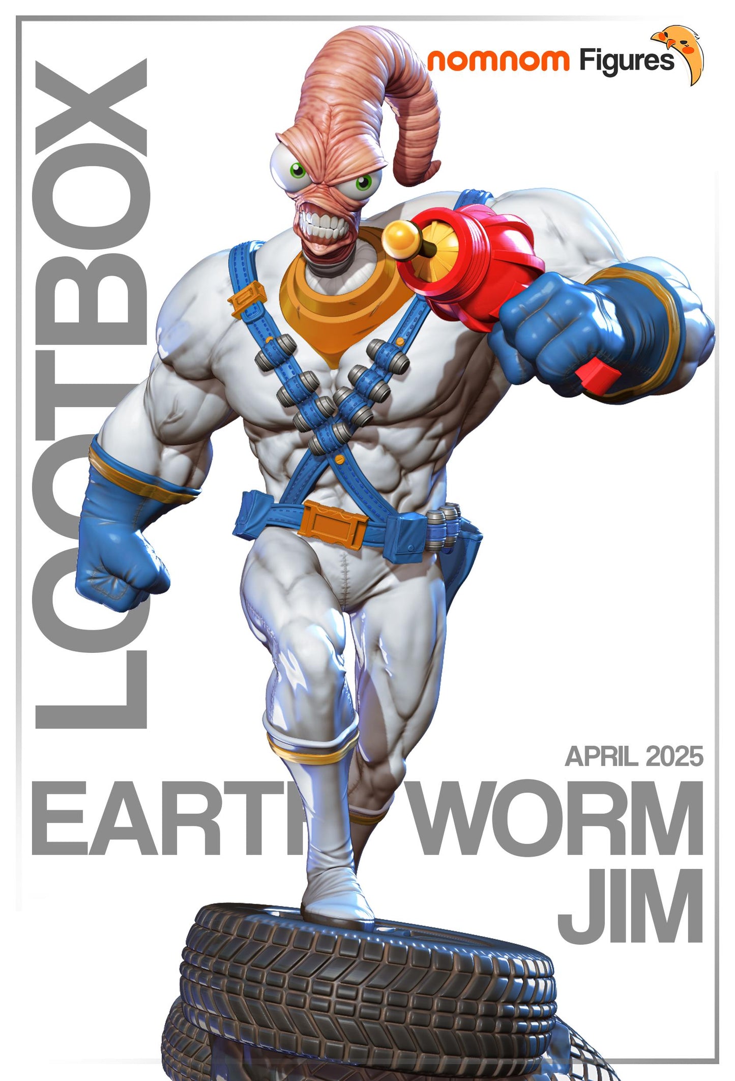 Earthworm Jim | 8-Inch Resin Model Kit | DIY Groovy Plasma Blaster Scene