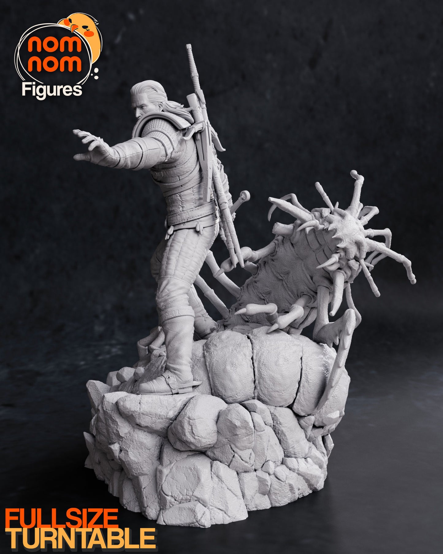 Geralt | 9-Inch Resin Model Kit | DIY Witcher White Wolf Monster Hunter