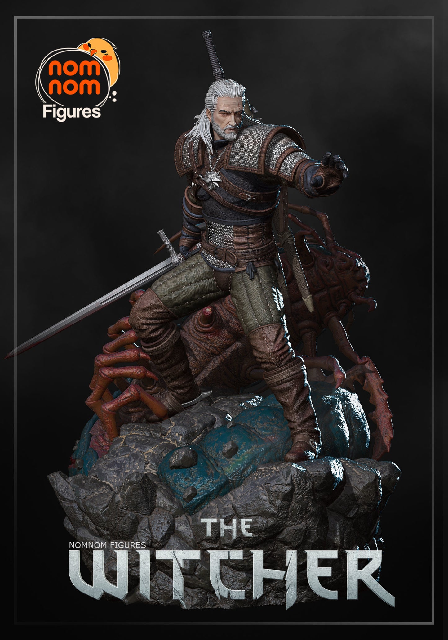 Geralt | 9-Inch Resin Model Kit | DIY Witcher White Wolf Monster Hunter