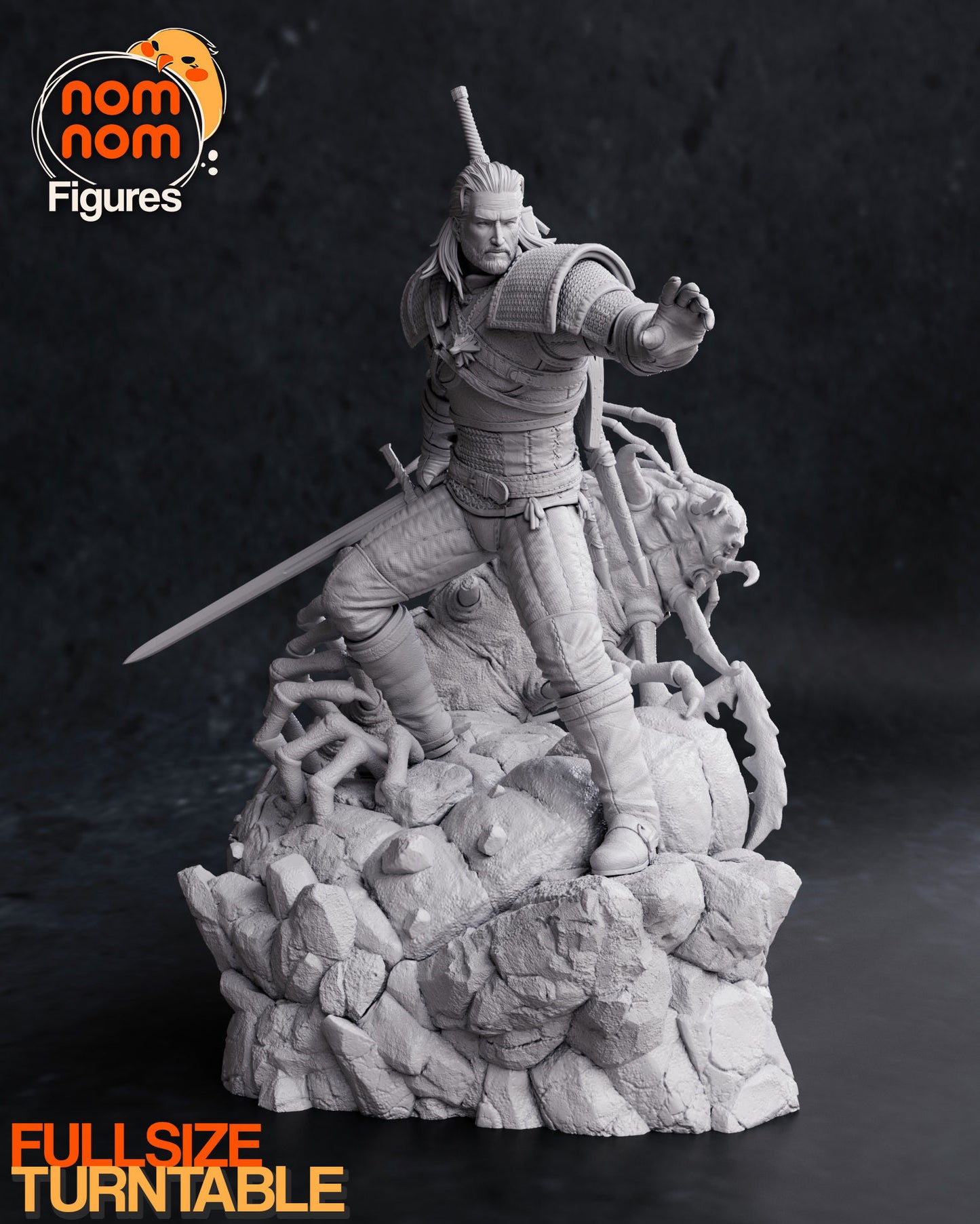 Geralt | 9-Inch Resin Model Kit | DIY Witcher White Wolf Monster Hunter