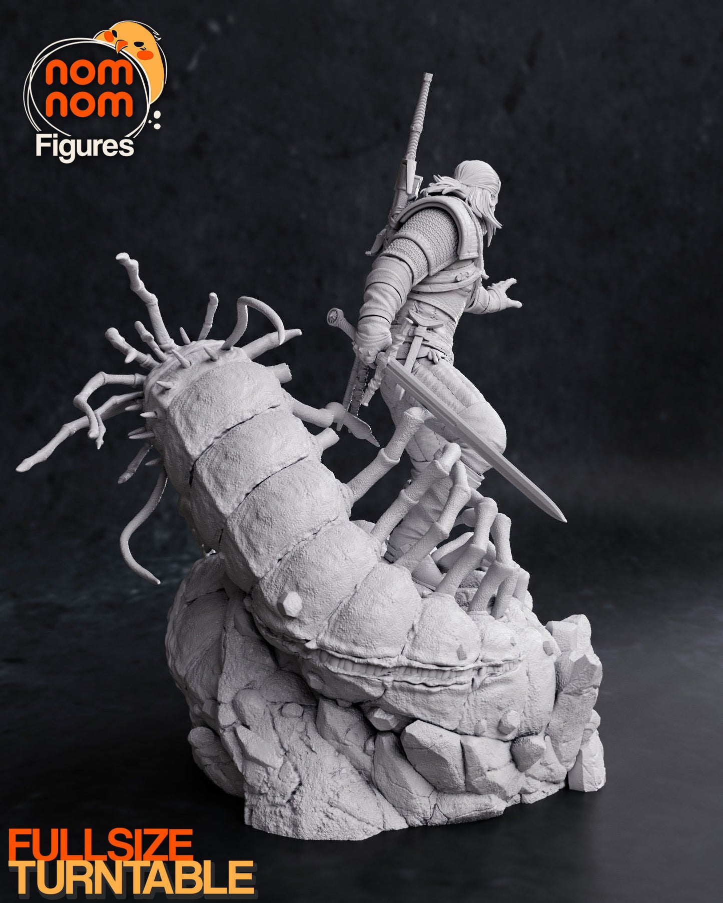 Geralt | 9-Inch Resin Model Kit | DIY Witcher White Wolf Monster Hunter