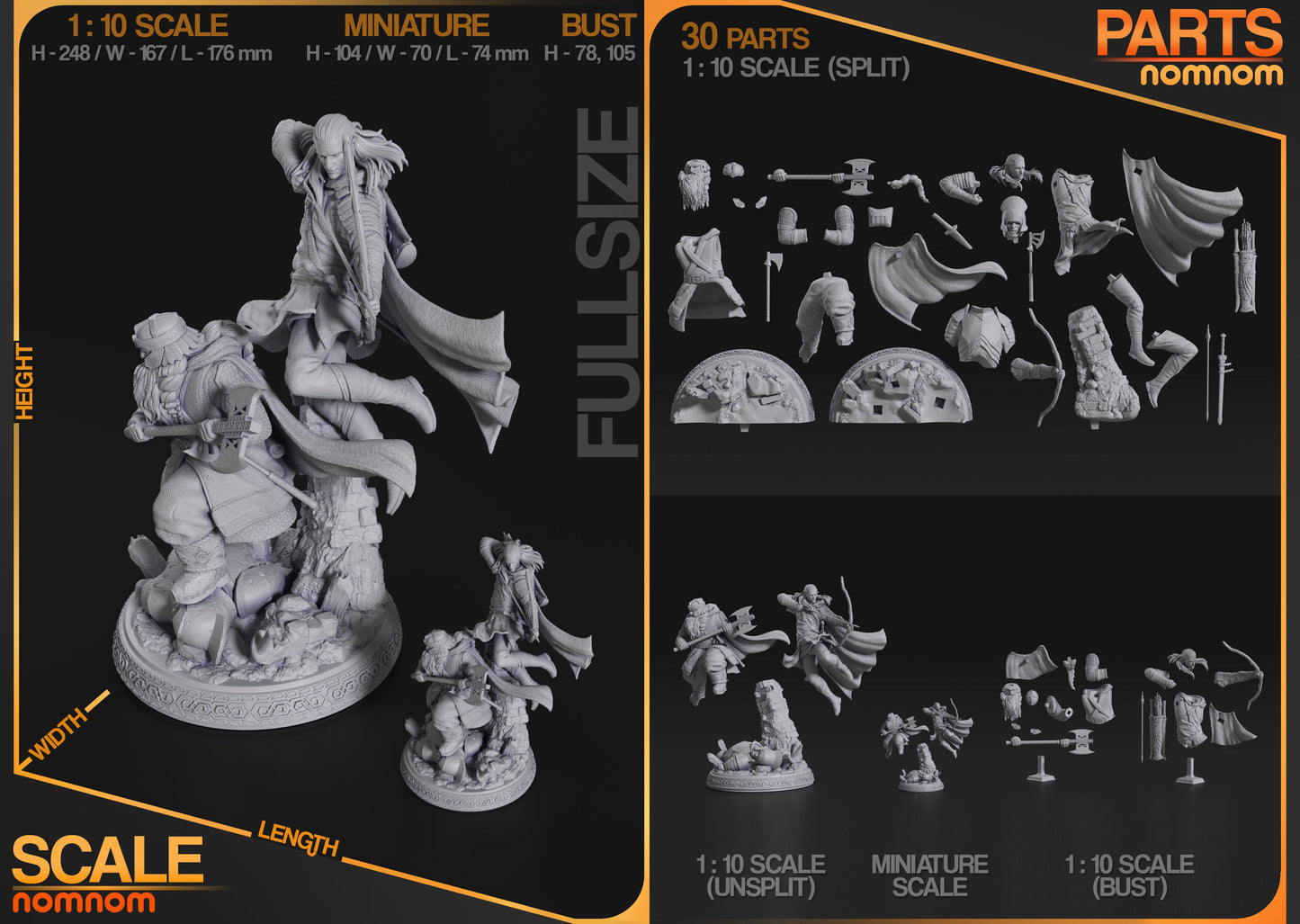 Gimli & Legolas | Resin Model Kit | DIY The Lord of the Rings Legendary Duo