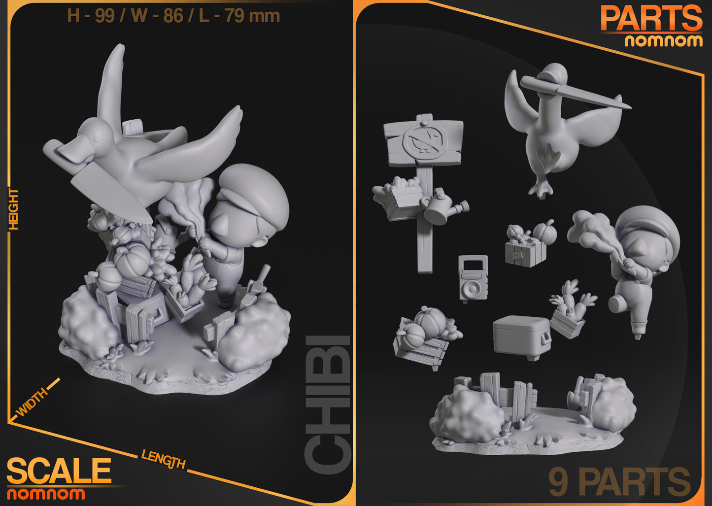 Chibi Goose | 4" Resin Model Kit | DIY Untitled Goose Game Mischief