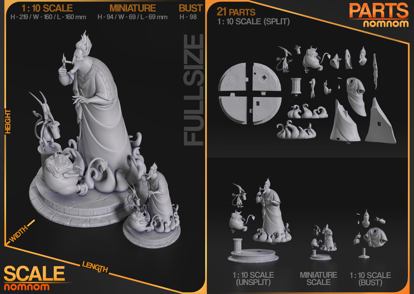 Hades | Resin Model or Bust Kit | DIY Hercules Lord of the Underworld with Pain and Panic