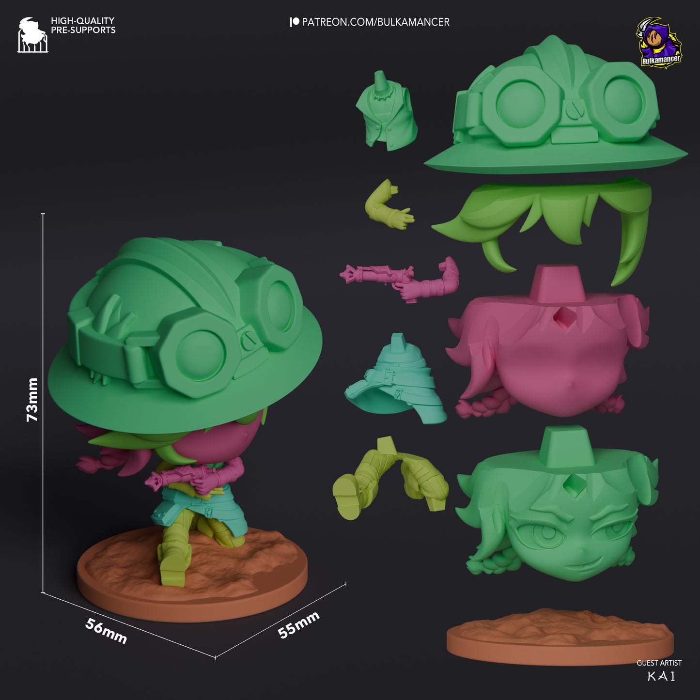 Chibi Isha | 3-Inch Resin Model Kit | DIY League of Legends Arcane Healer