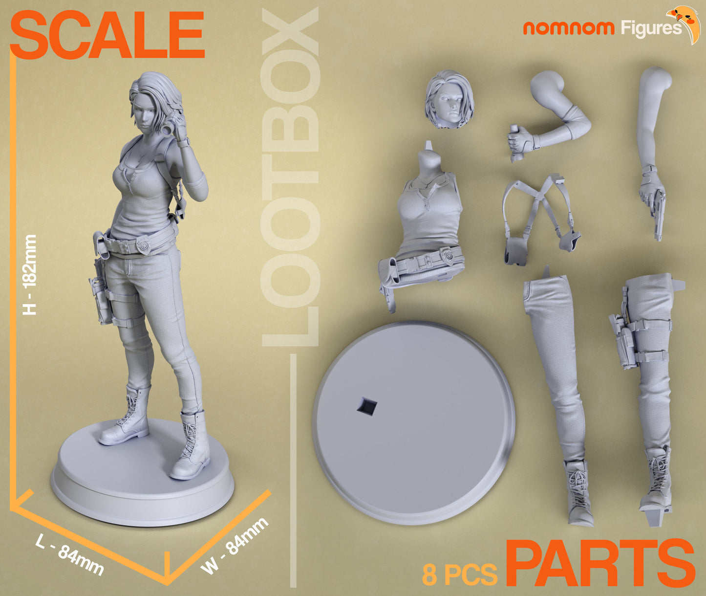 Jill Valentine | 7-Inch Resin Model Kit | DIY Resident Evil S.T.A.R.S. Officer