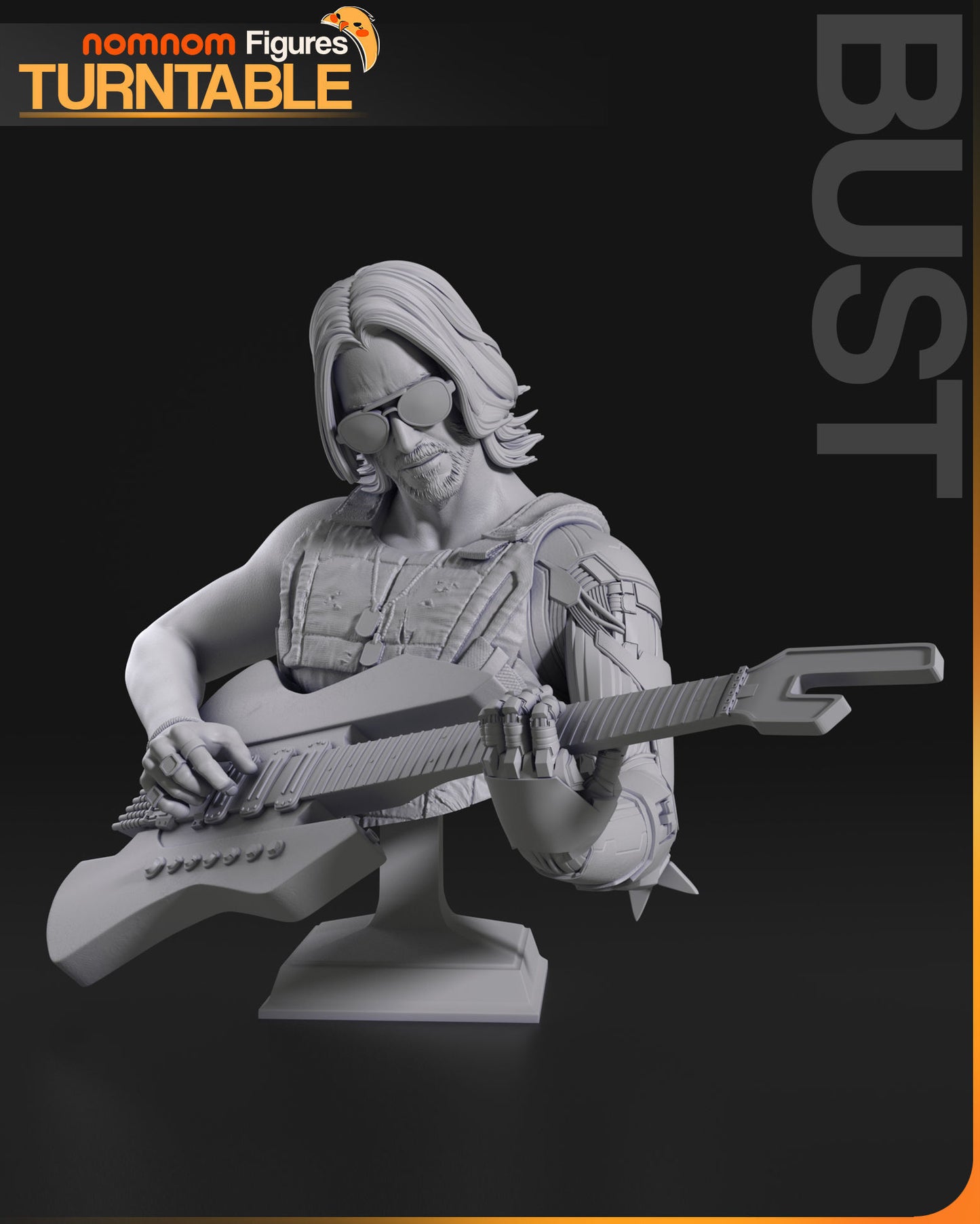 Johnny Silverhand | Resin Model or Bust Kit | DIY Cyberpunk 2077 Rockerboy Rebel