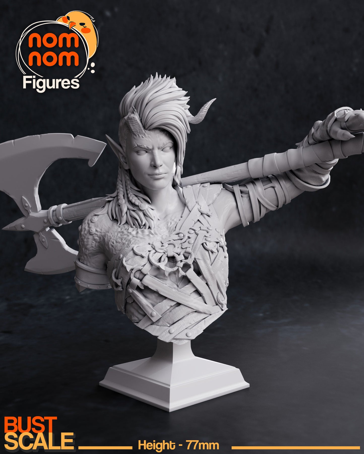 Karlach | Resin Model or Bust Kit | BG3 Baldur’s Gate Tiefling Barbarian