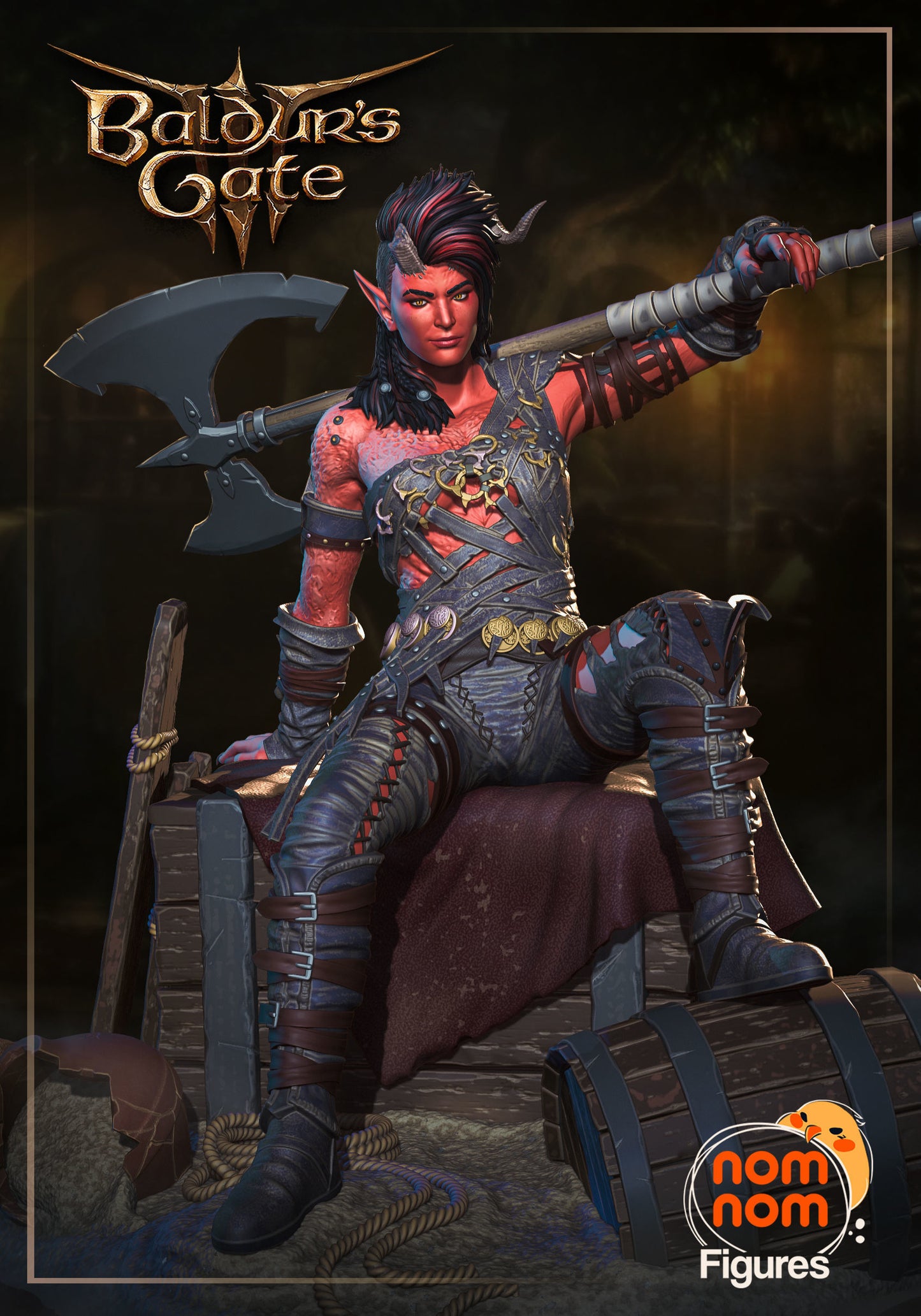 Karlach | Resin Model or Bust Kit | BG3 Baldur’s Gate Tiefling Barbarian