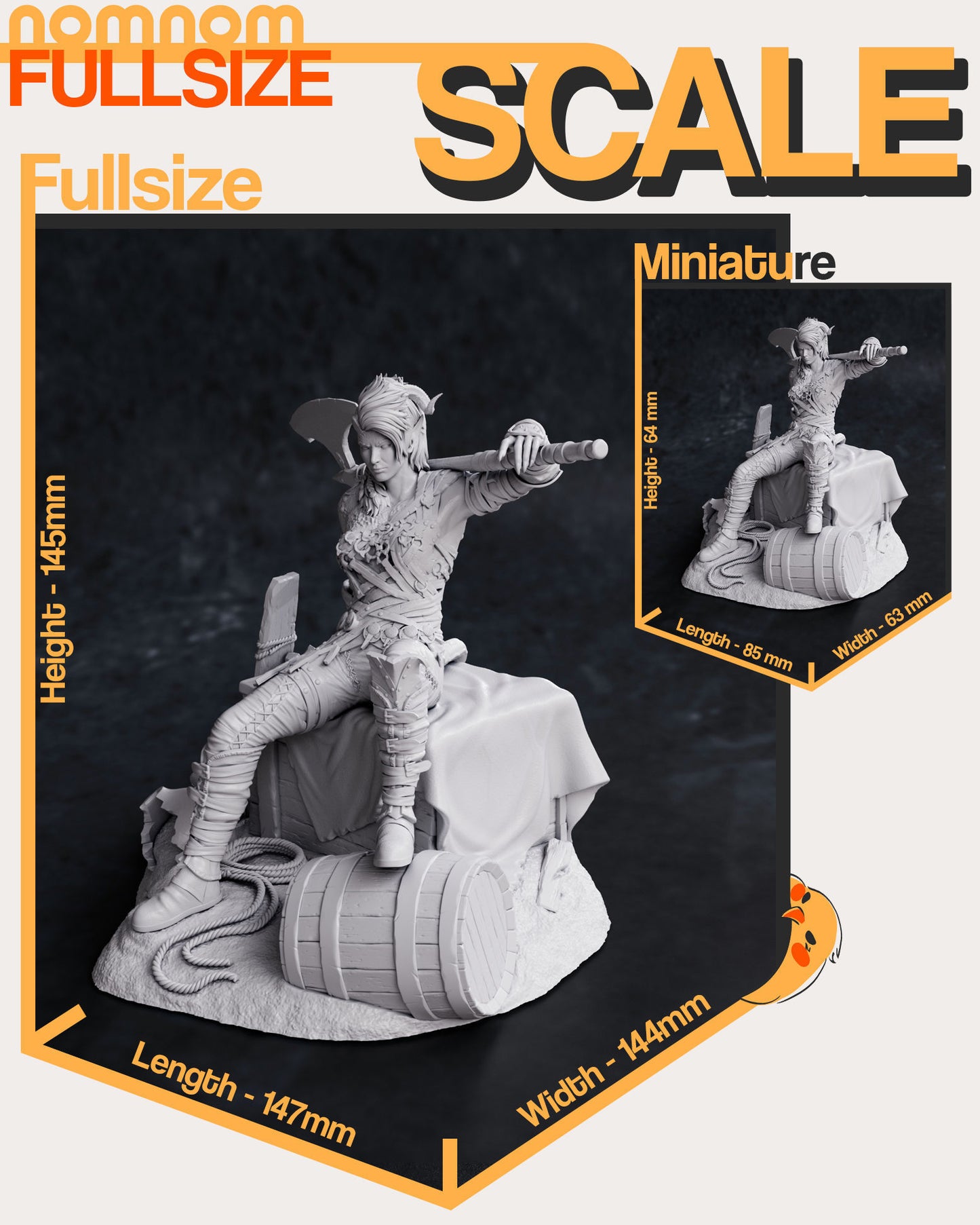 Karlach | Resin Model or Bust Kit | BG3 Baldur’s Gate Tiefling Barbarian
