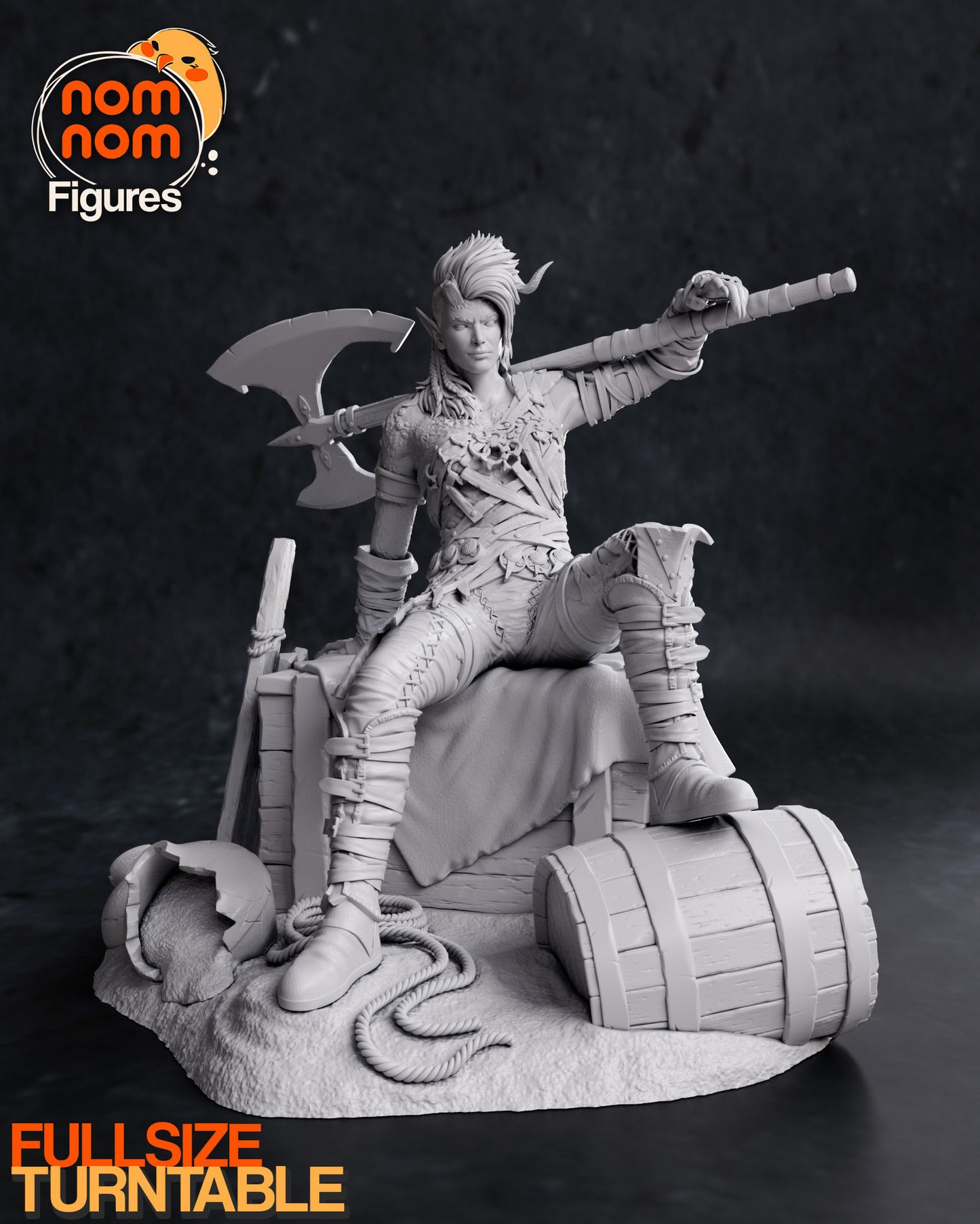 Karlach | Resin Model or Bust Kit | BG3 Baldur’s Gate Tiefling Barbarian