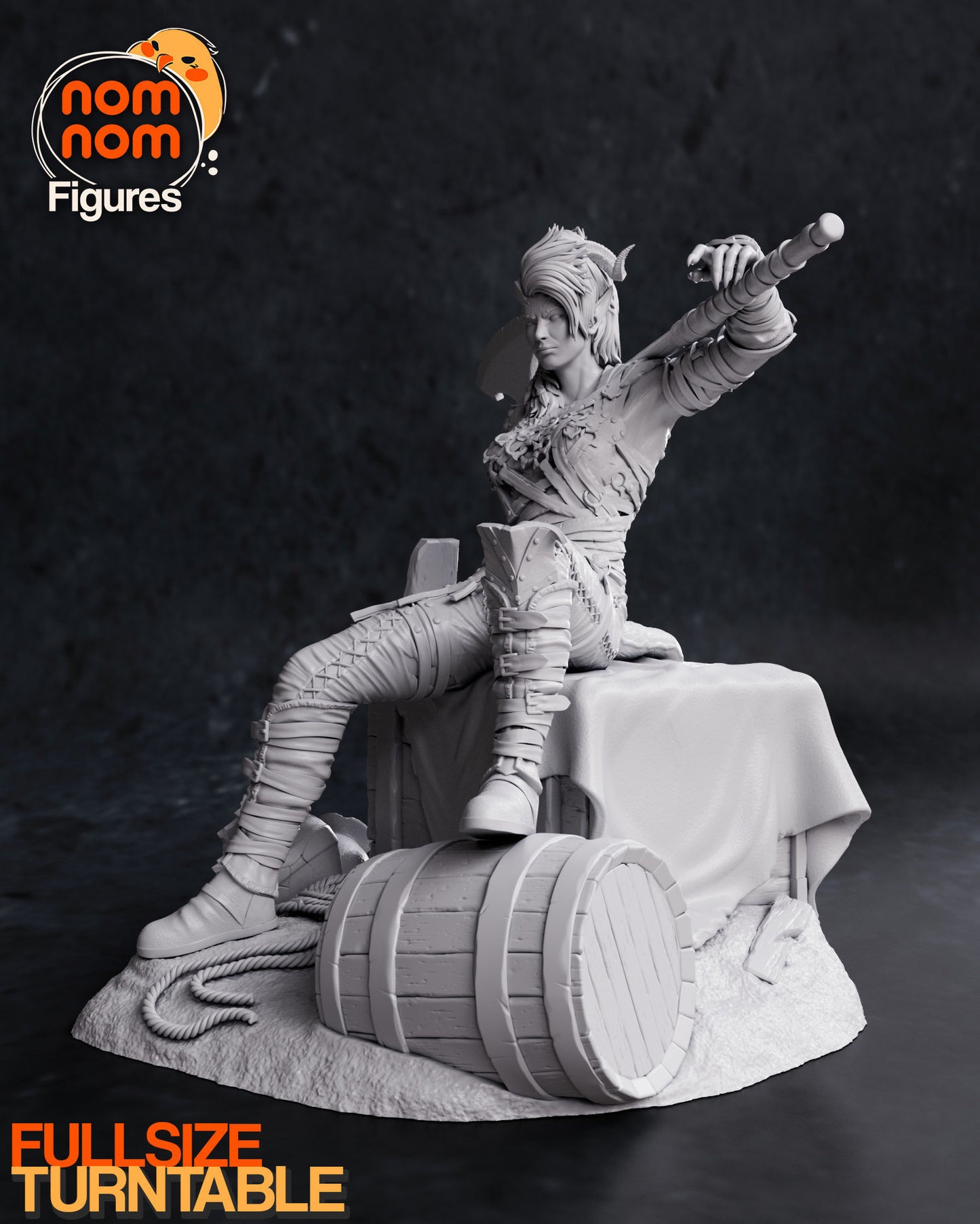 Karlach | Resin Model or Bust Kit | BG3 Baldur’s Gate Tiefling Barbarian