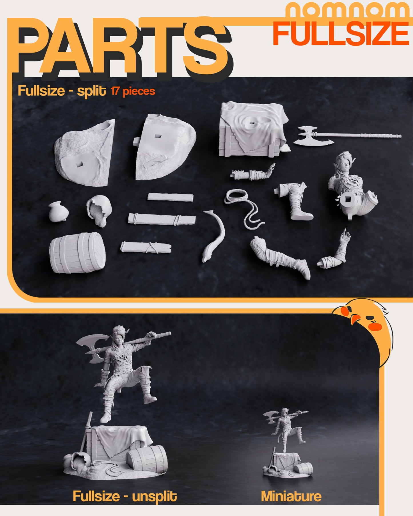 Karlach | Resin Model or Bust Kit | BG3 Baldur’s Gate Tiefling Barbarian