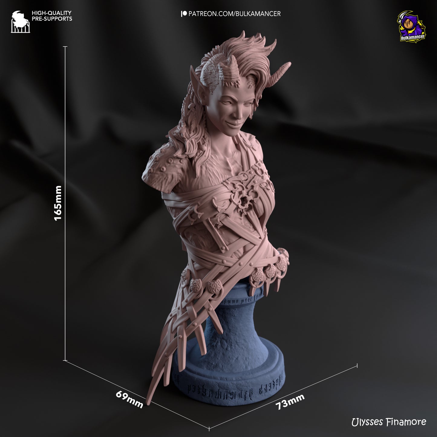 Karlach  | Resin Model or Bust Kit | DIY Baldur's Gate 3 Tiefling Barbarian