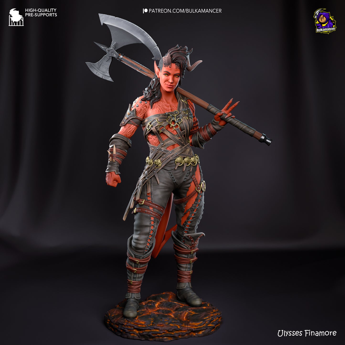 Karlach  | Resin Model or Bust Kit | DIY Baldur's Gate 3 Tiefling Barbarian