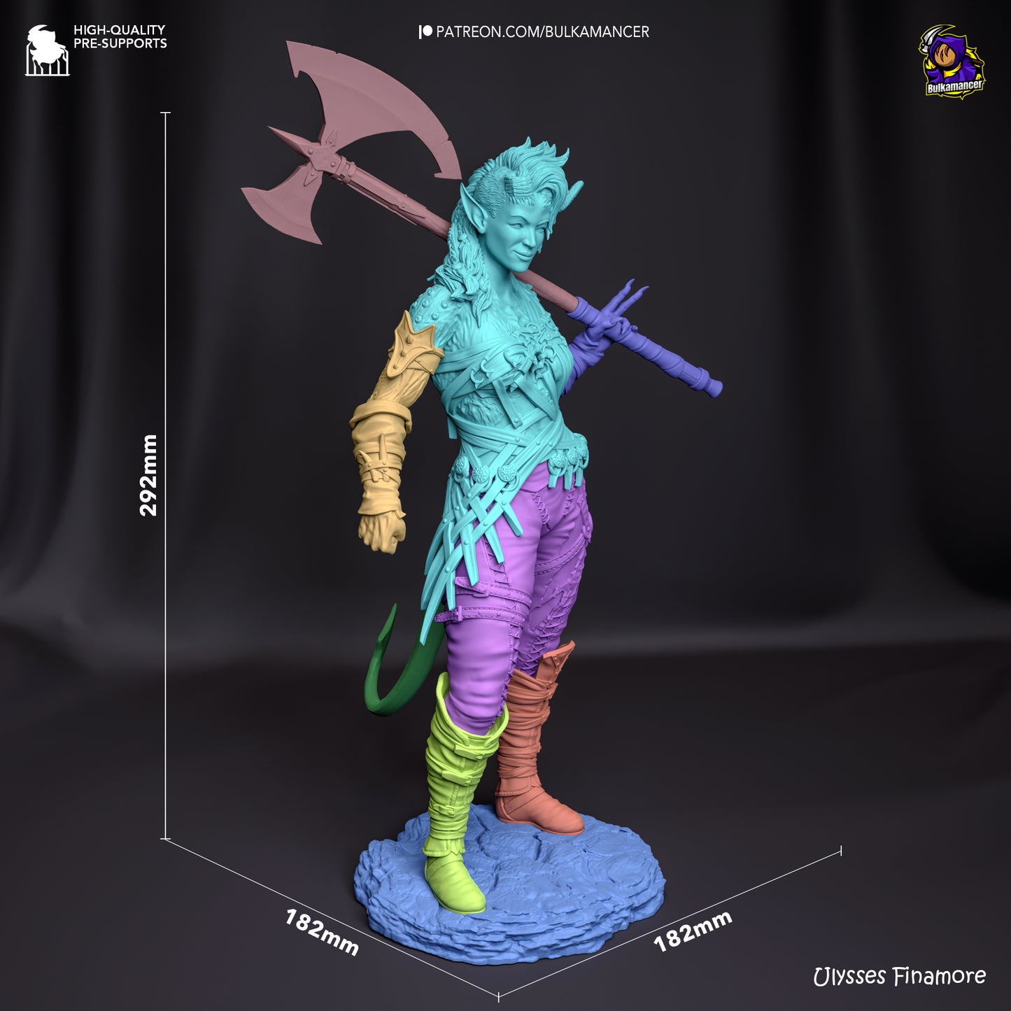 Karlach  | Resin Model or Bust Kit | DIY Baldur's Gate 3 Tiefling Barbarian