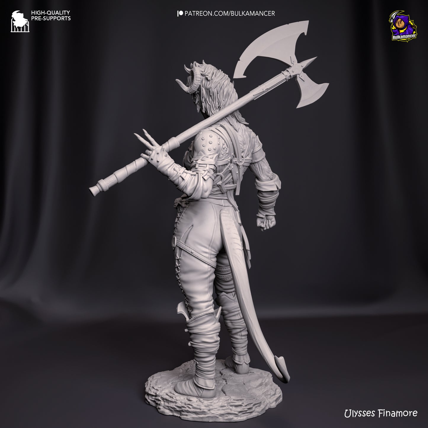 Karlach  | Resin Model or Bust Kit | DIY Baldur's Gate 3 Tiefling Barbarian
