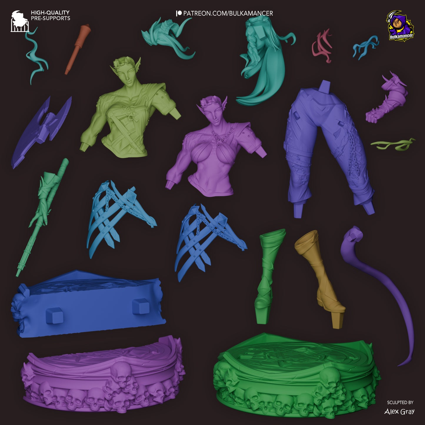 Karlach | 11.5-Inch Resin Model Kit | BG3 Baldur's Gate Tiefling Warrior