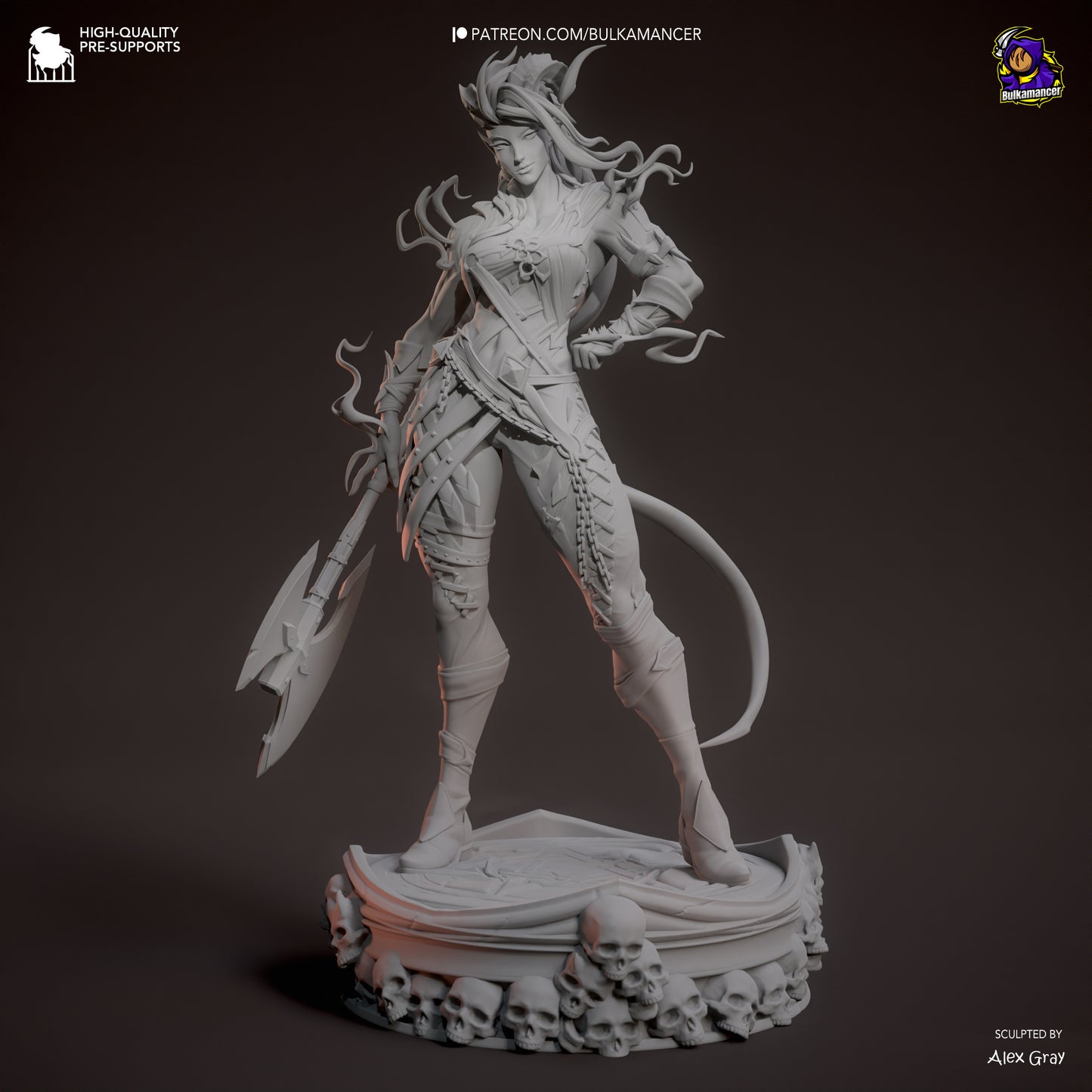 Karlach | 11.5-Inch Resin Model Kit | BG3 Baldur's Gate Tiefling Warrior